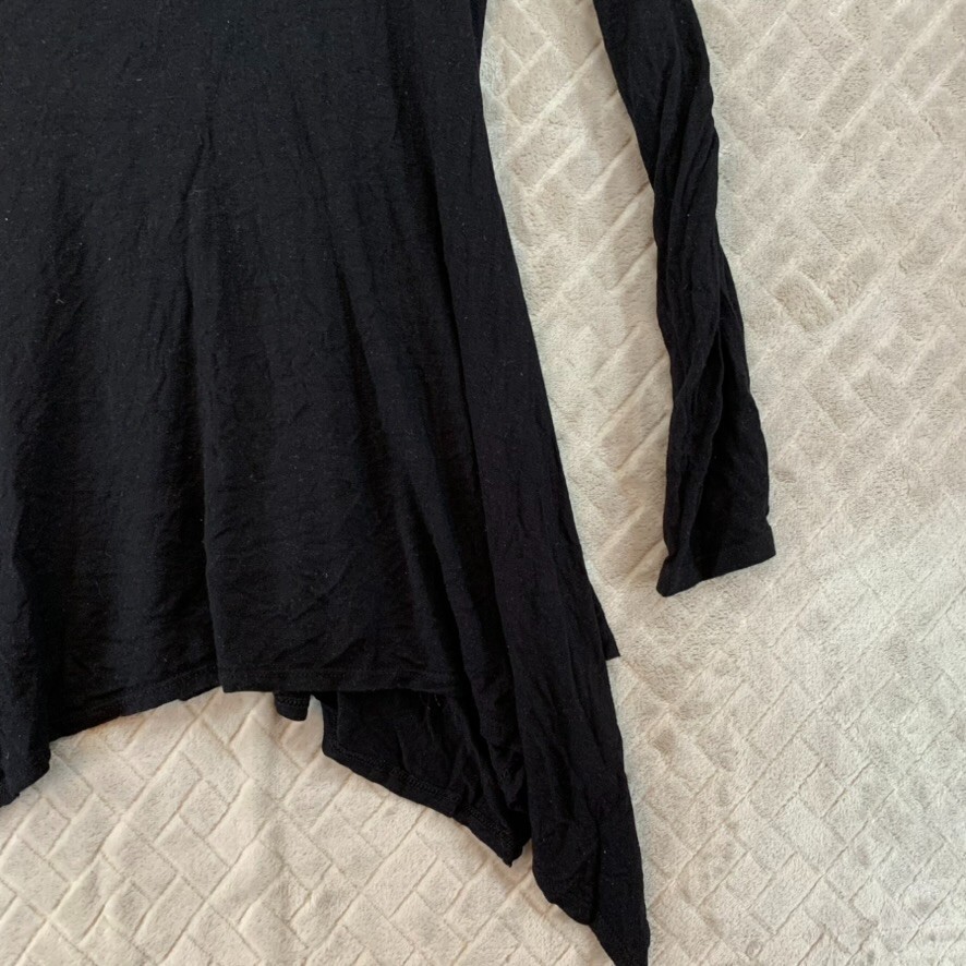 Linda Leal Womens M Tunic Top Black Long Sleeve Whimsy Goth Dark Fairy Slouchy