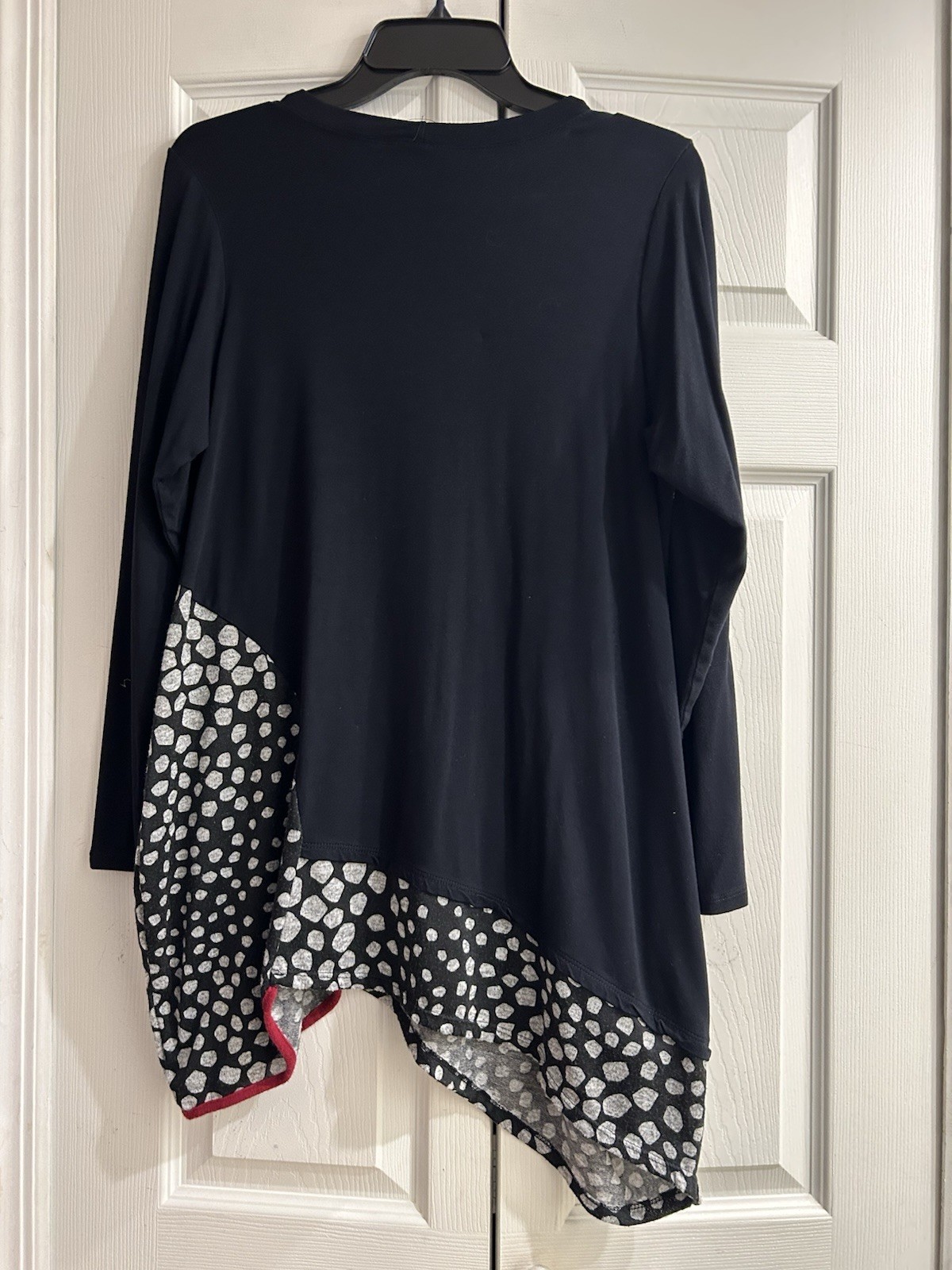 Inside Out Top Funky Trendy Jersey knit Tunic Top w/ Pocket~Asymmetric~38 bust~L
