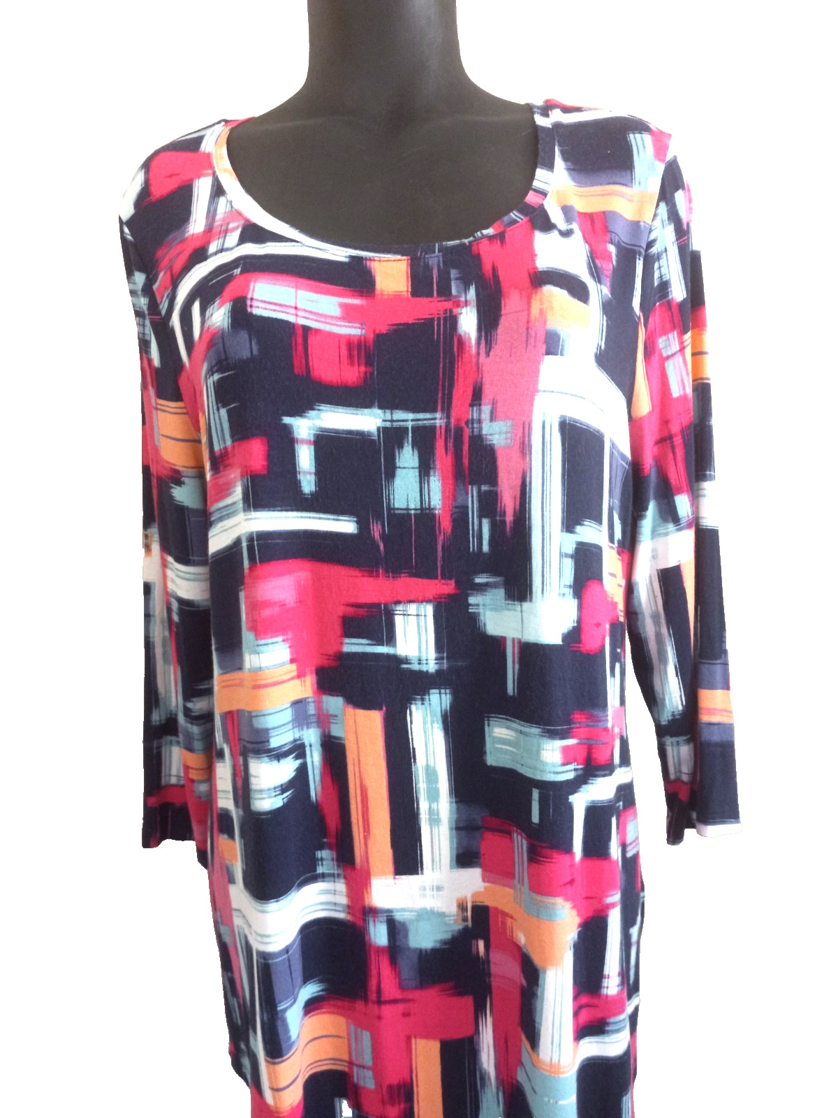 Women’s Colorful Blouse Long Sleeves Round Collar Sze Large Great 4 Any Occasion