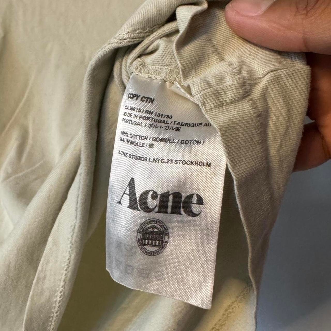 ACNE Studios NYC Very light green cotton scoop neck tee.