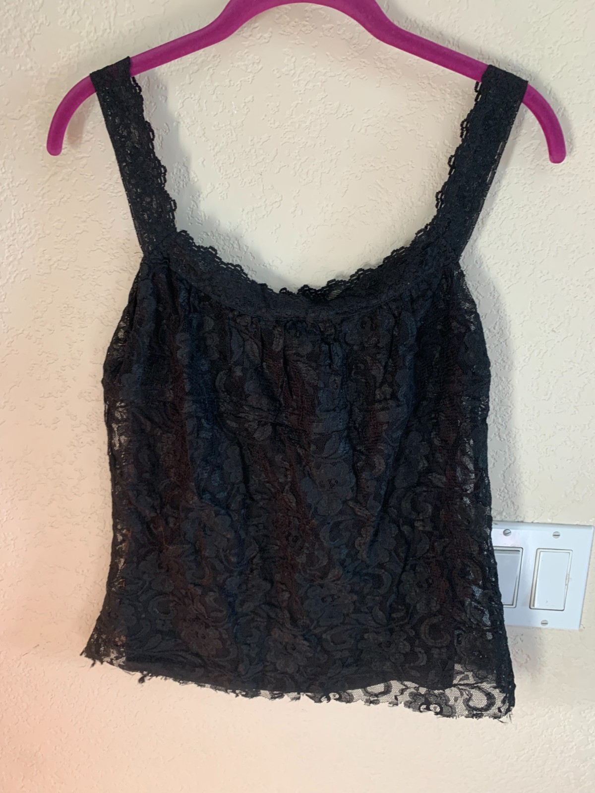 Anxiety Black Lace Lined Blouse Size M