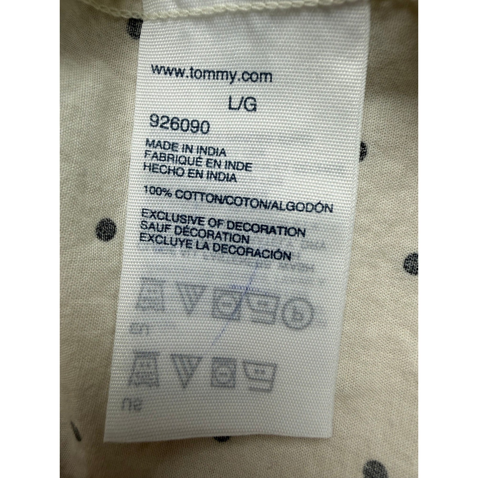 Tommy Hilfiger Large Classic Preppy Polka Dot Shirt Cotton Button Down
