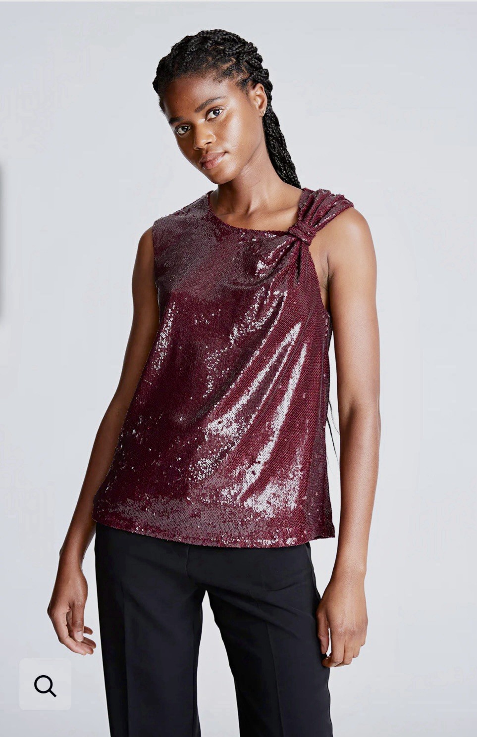 Halston Heritage Cynthia Sequined Top NWT Retail $375 Bordeaux Size XS