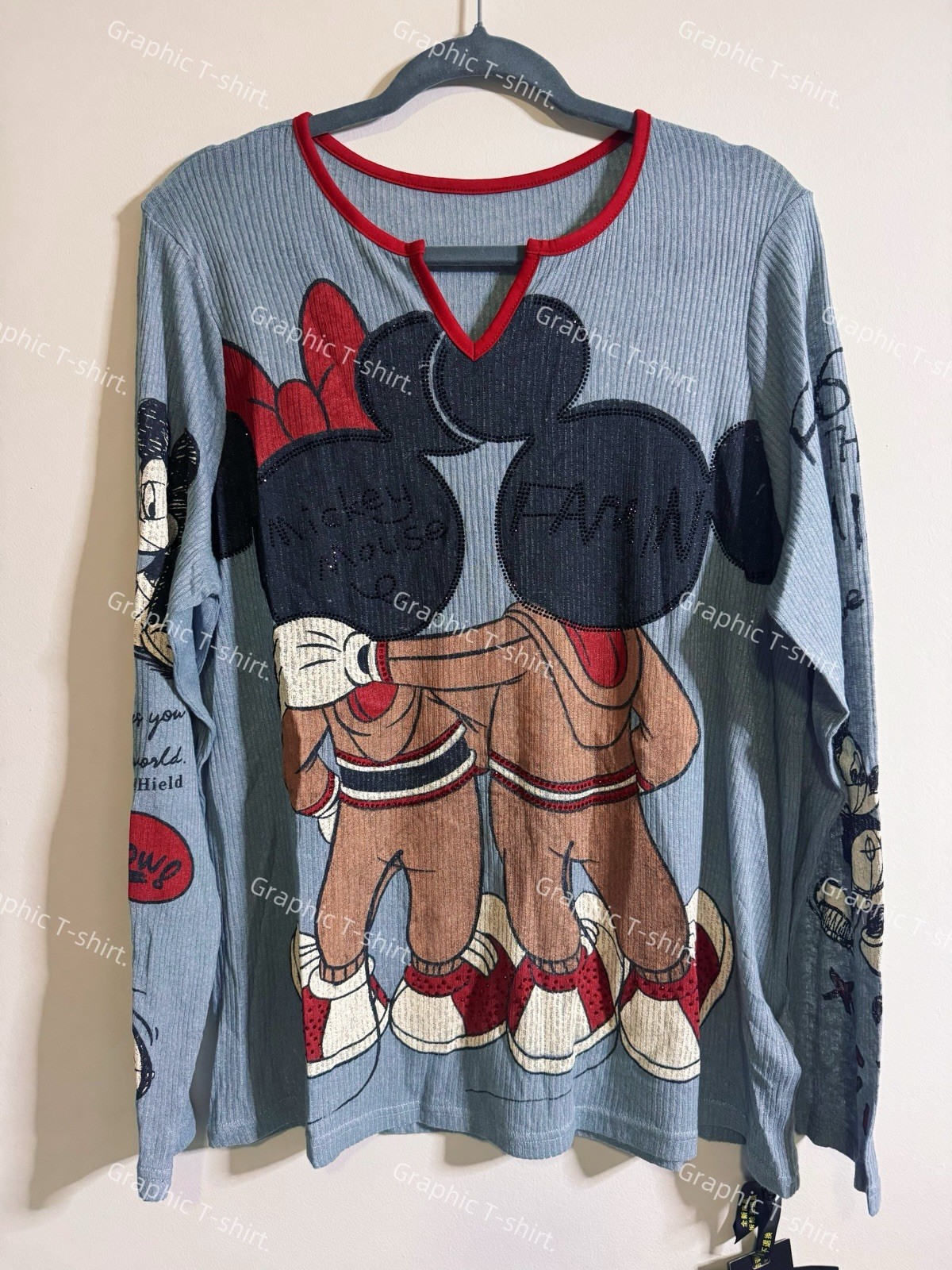 New Summer Kawaii Y2k Japanese Disney Mickey Rhinestone cotton Sun-protection
