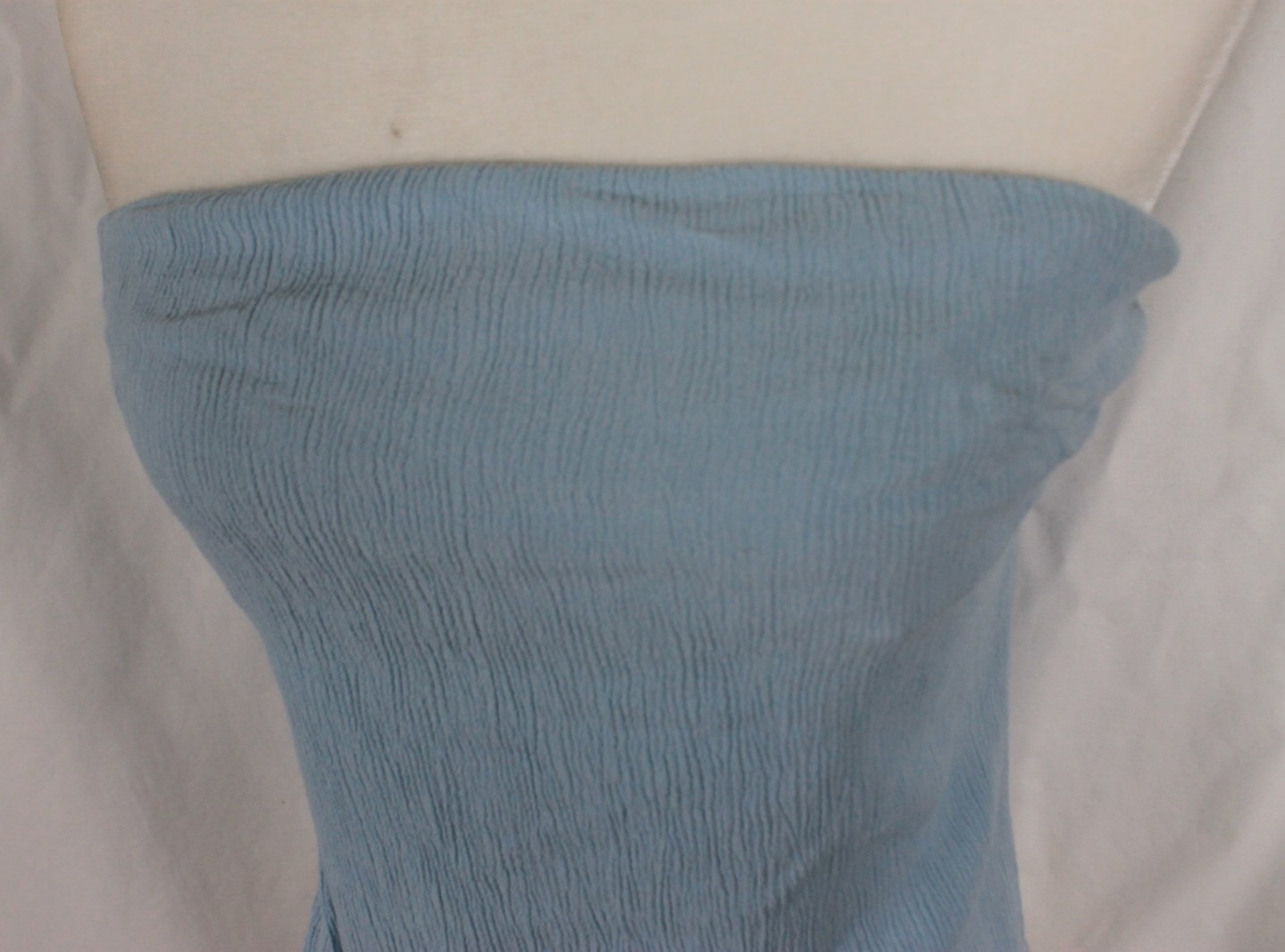 Pen & Paper Light Blue Tube Top Woman Size Large Built in Bra Stretch Comfy