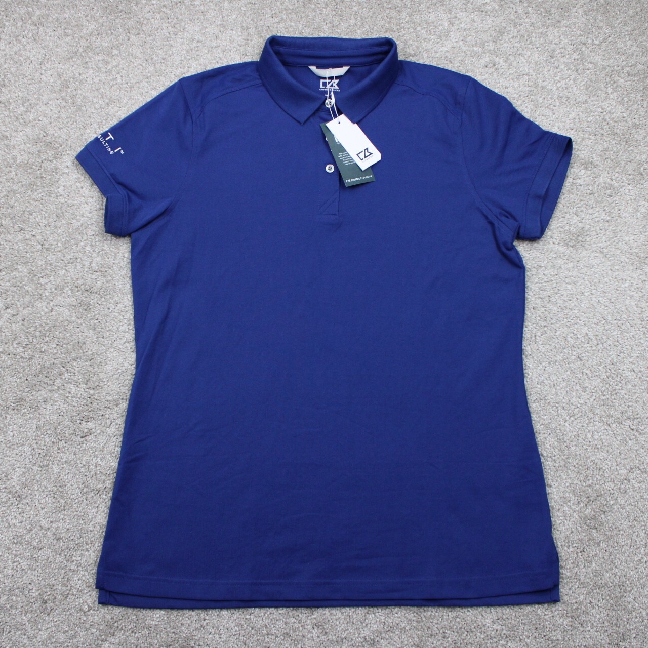 Cutter & Buck Polo Shirt NWT Womens XL Blue CB DryTec Cotton+ S/S Pullover