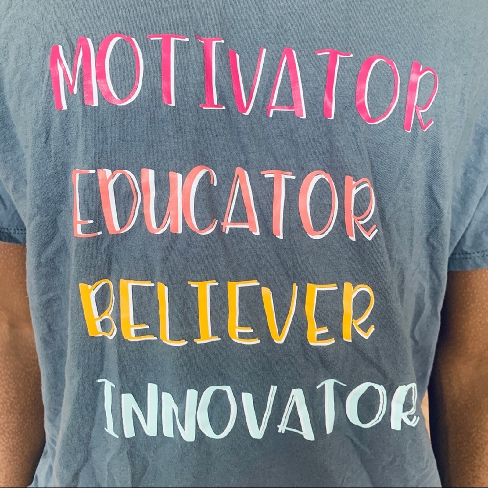 Teacher Educator Shirt Motivator Educator Believer Innovator Women’s XL School