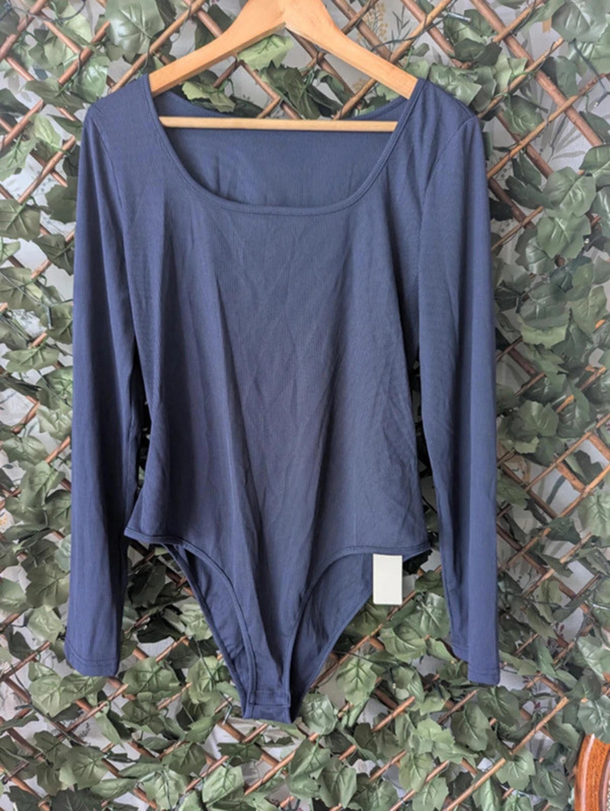 Yozy Navy Blue Ribbed Long Sleeve Bodysuit – Size XL