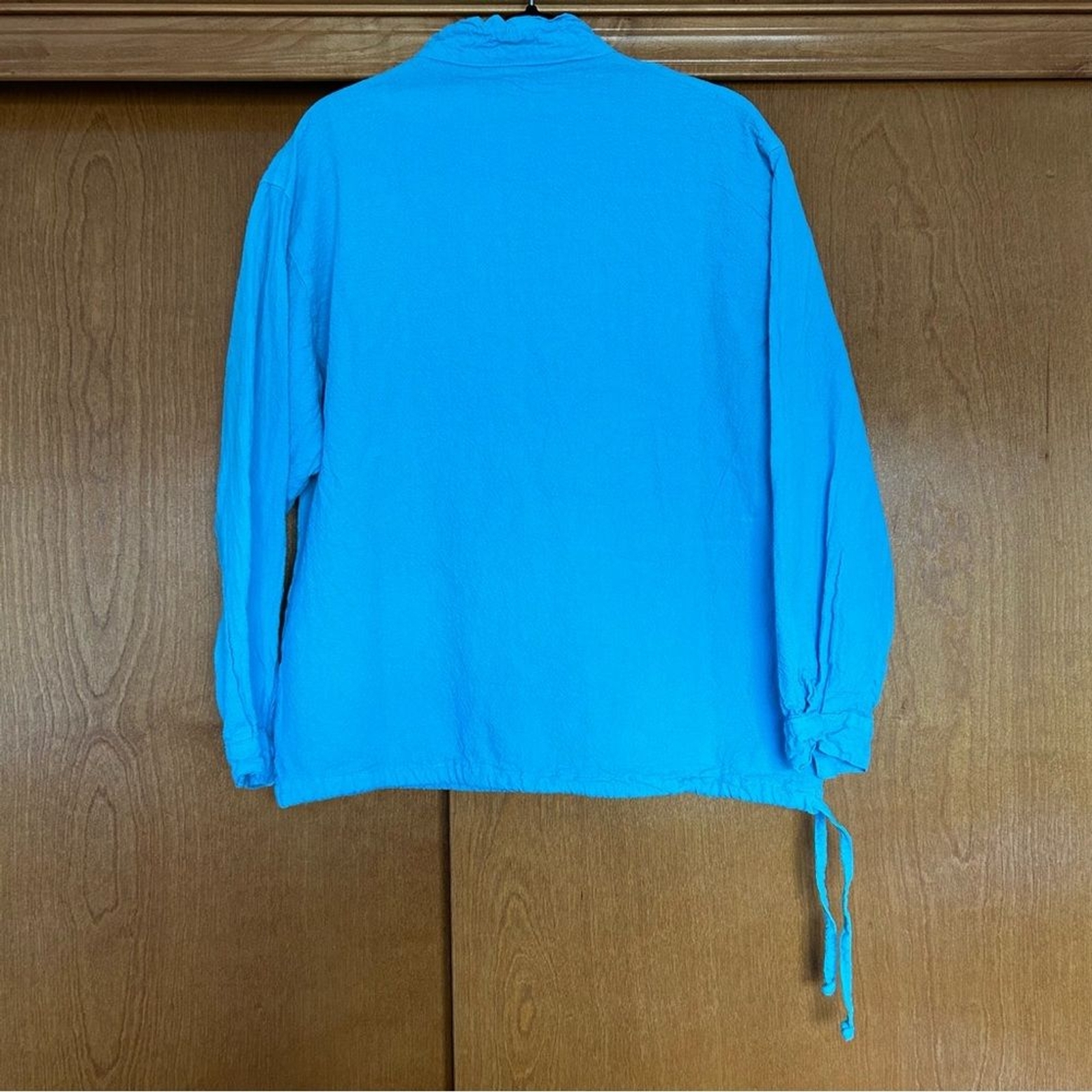 Cottonseeds 3 Button Pullover Top Bright Blue Unisex Sze Small Coastal Lagenlook