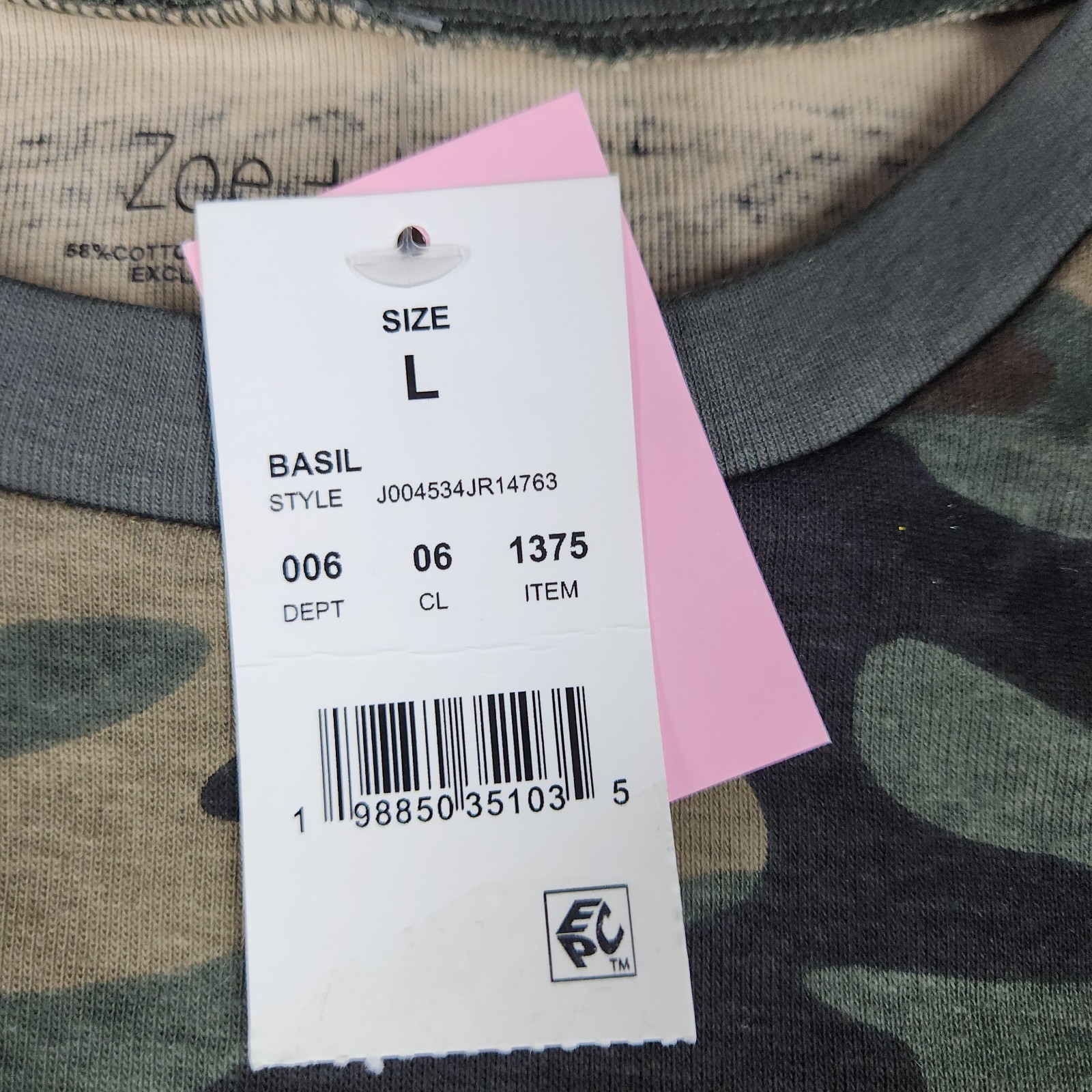 Zoe+Liv T Shirt Womens Size Large Camo Princess Embroidered Short Sleeve NWT