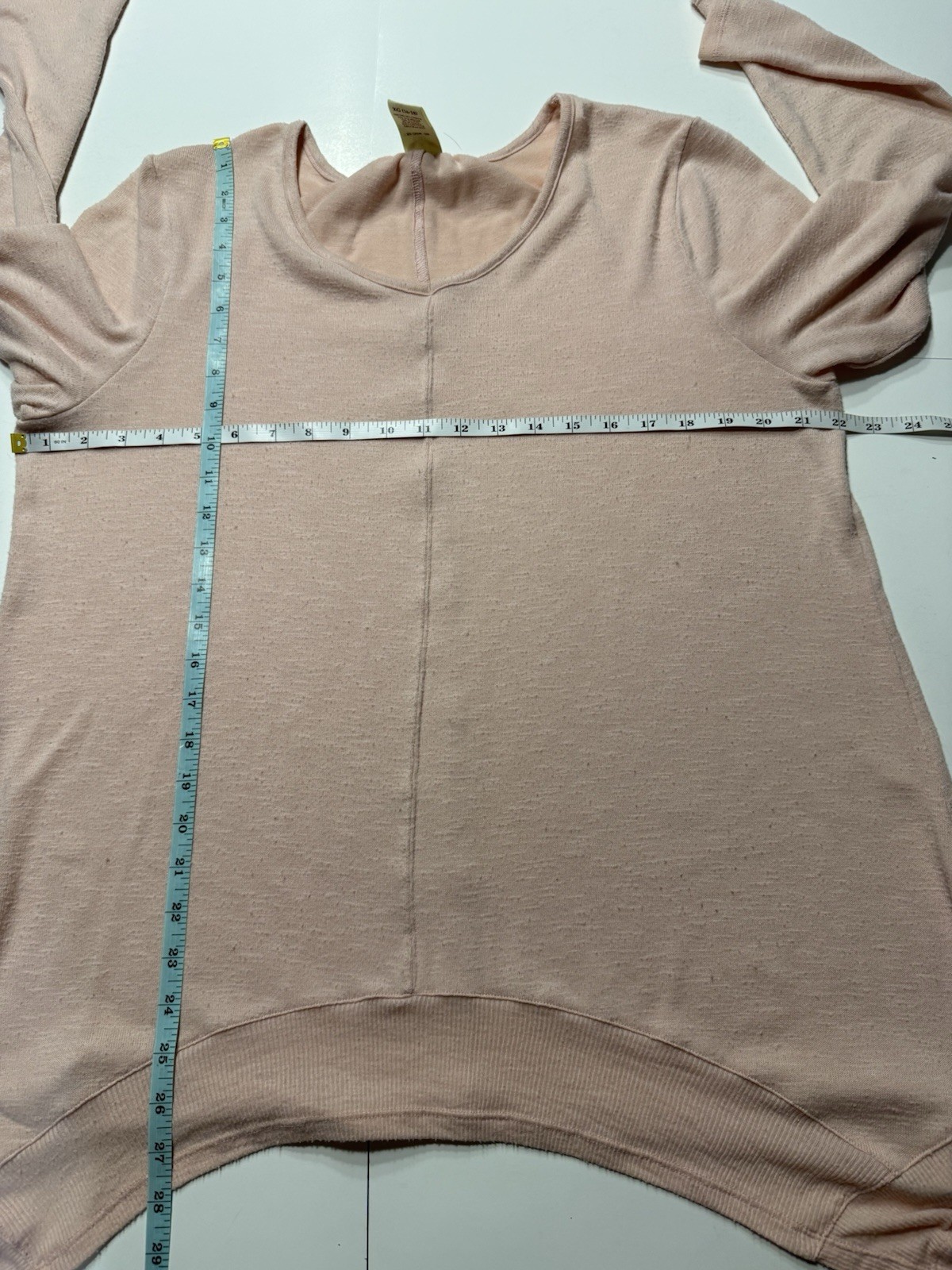Faded Glory Pink Blush Asymmetrical Hem Knit Top XL 16-18