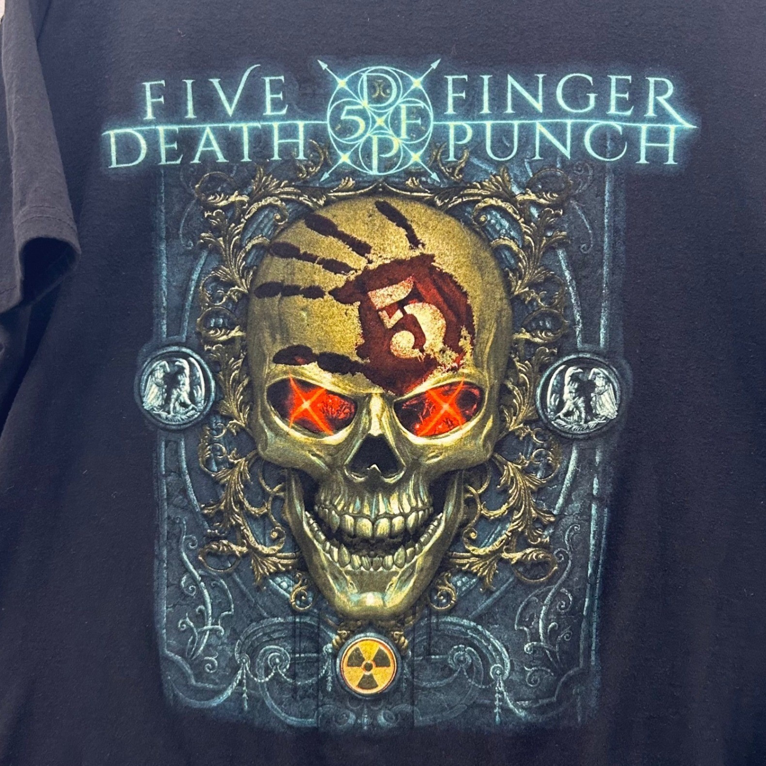 Five Finger Death Punch Skull Graphic Shirt Large Music Grunge Gothic Metal Rock