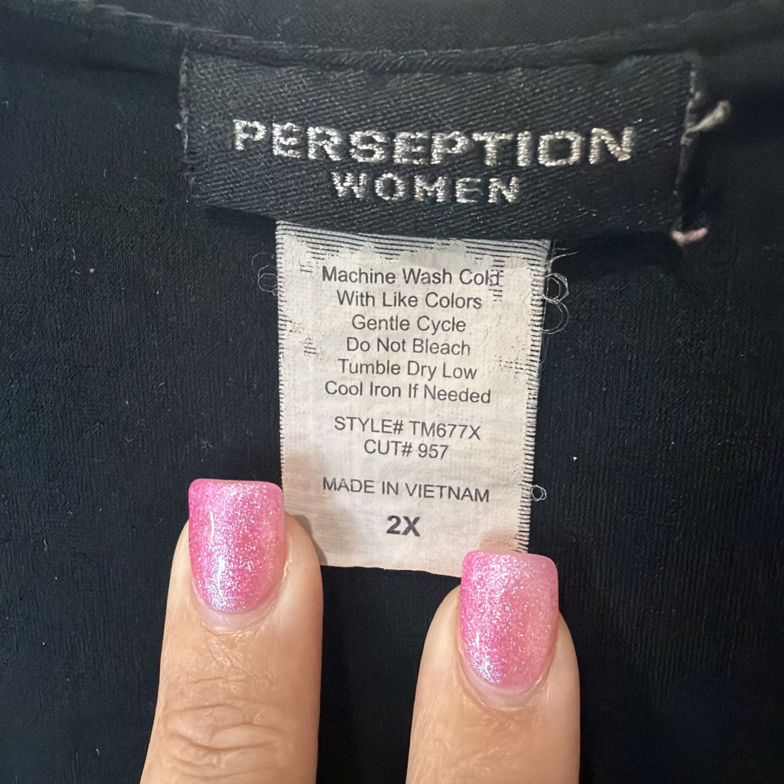 Perception Women’s 2XL Black Sleeveless Pullover Blouse Business Formal Casual