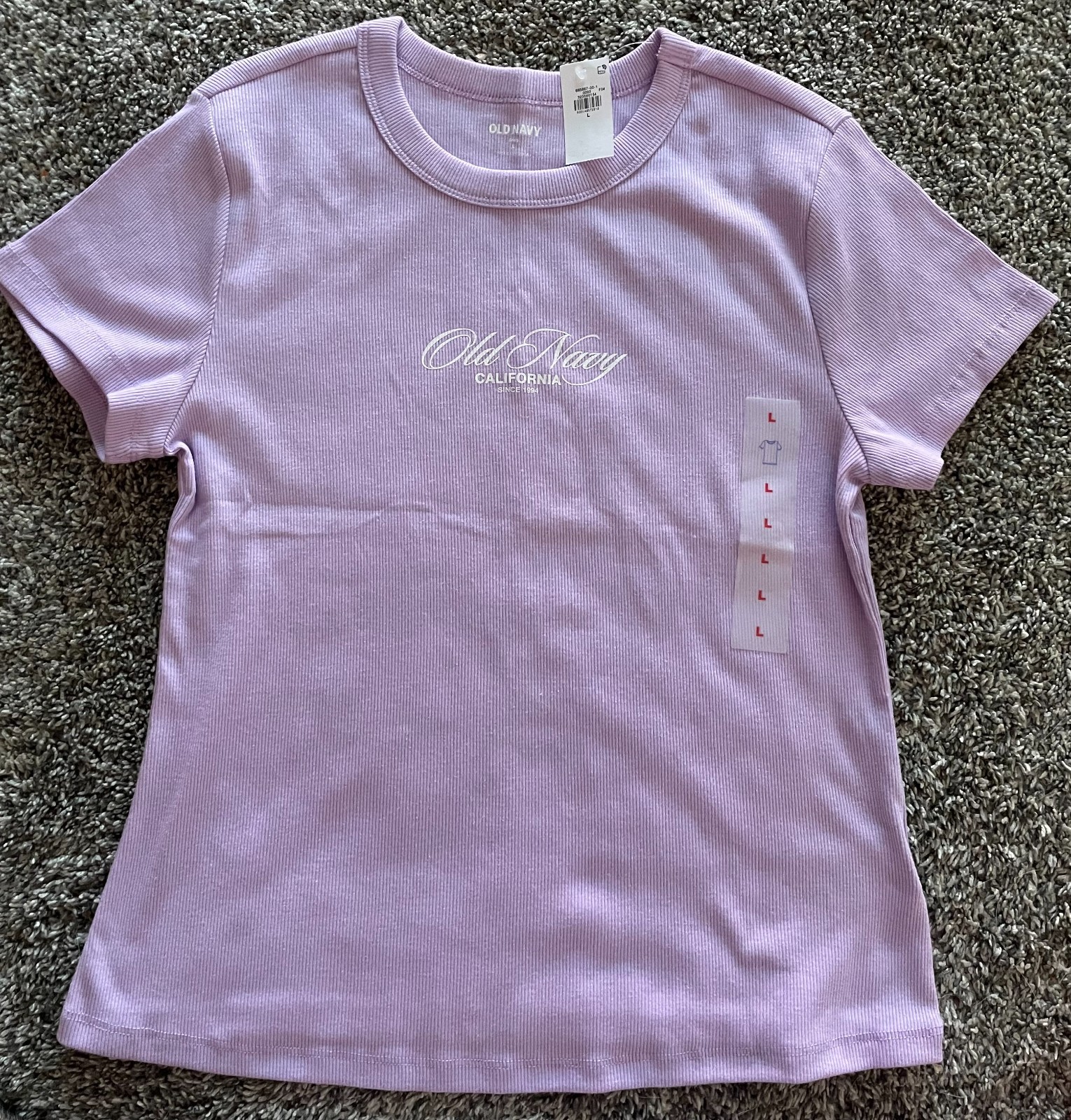 OLD NAVY Logo-Graphic Snug T-Shirt SZ: L Fresh Lilac (ORG: $19.99) – NEW