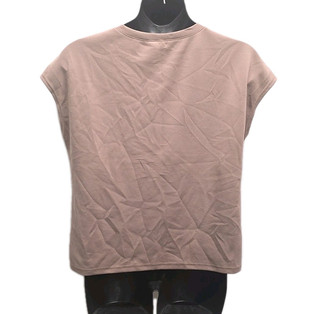 Unbranded V Neck Cap Sleeve Top Brown Soft Stretch Basic Tee sz XL