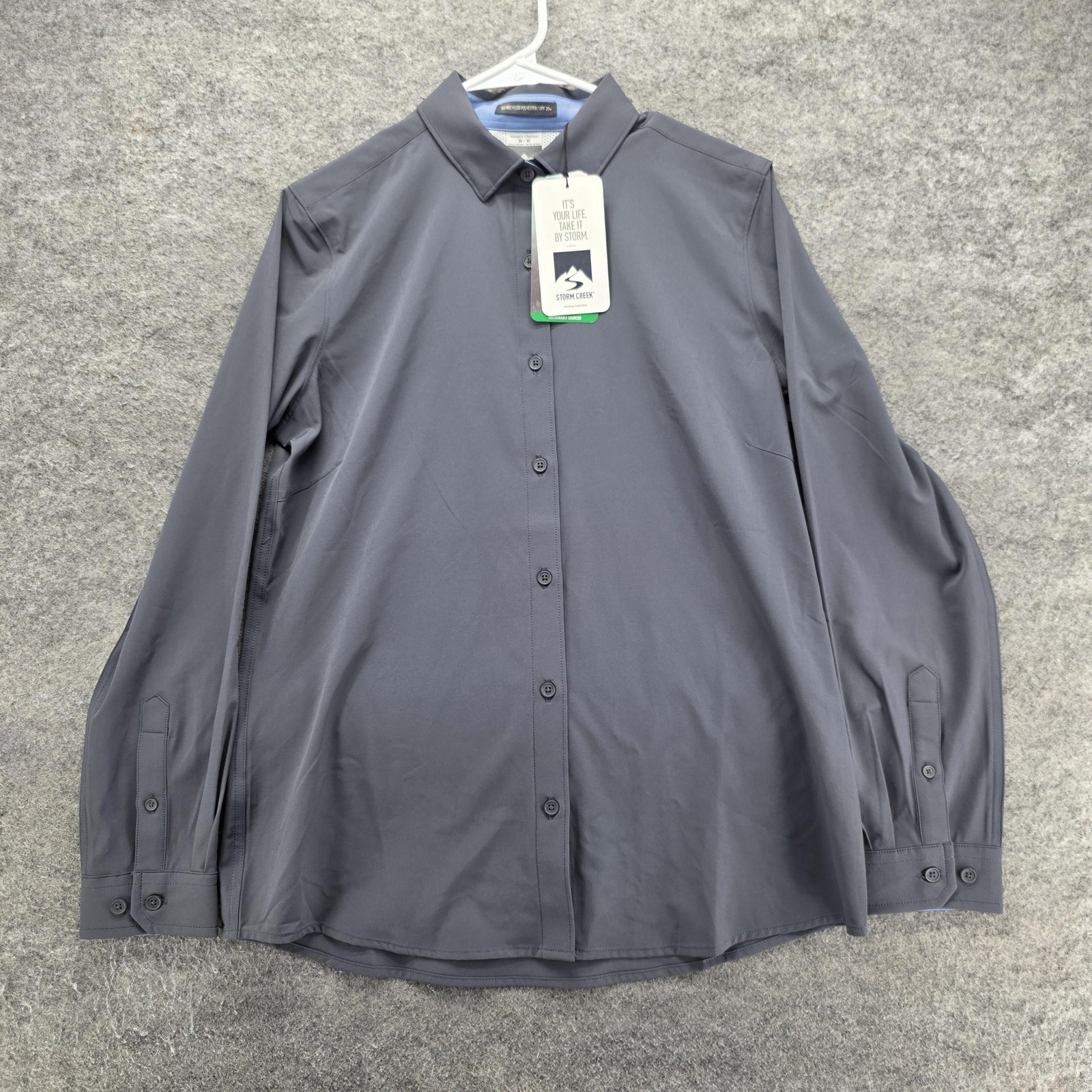 Storm Creek Button-Up Womens M Gray Quick Dry Moisture Wicking UPF 30+