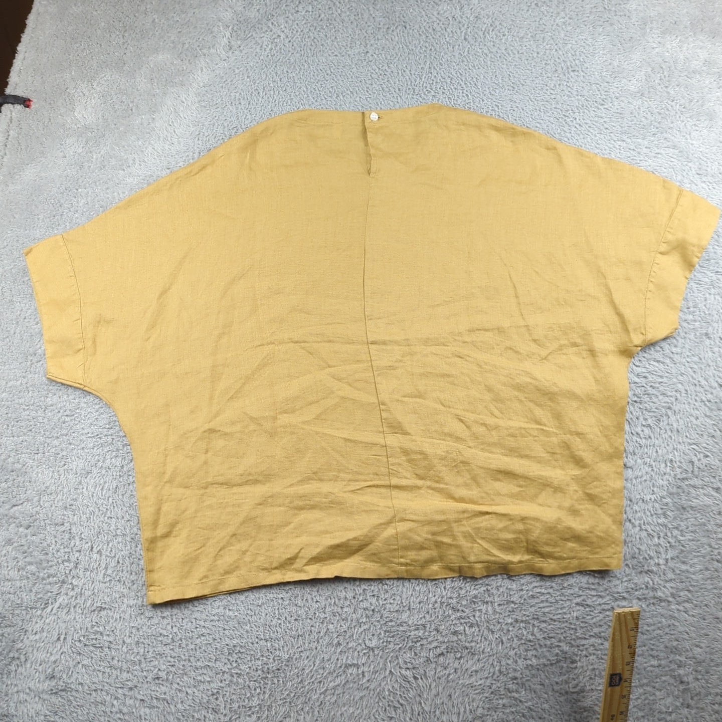 Muji Top Womens M Yellow True Hemp Lagenlook Pullover Oversize Casual