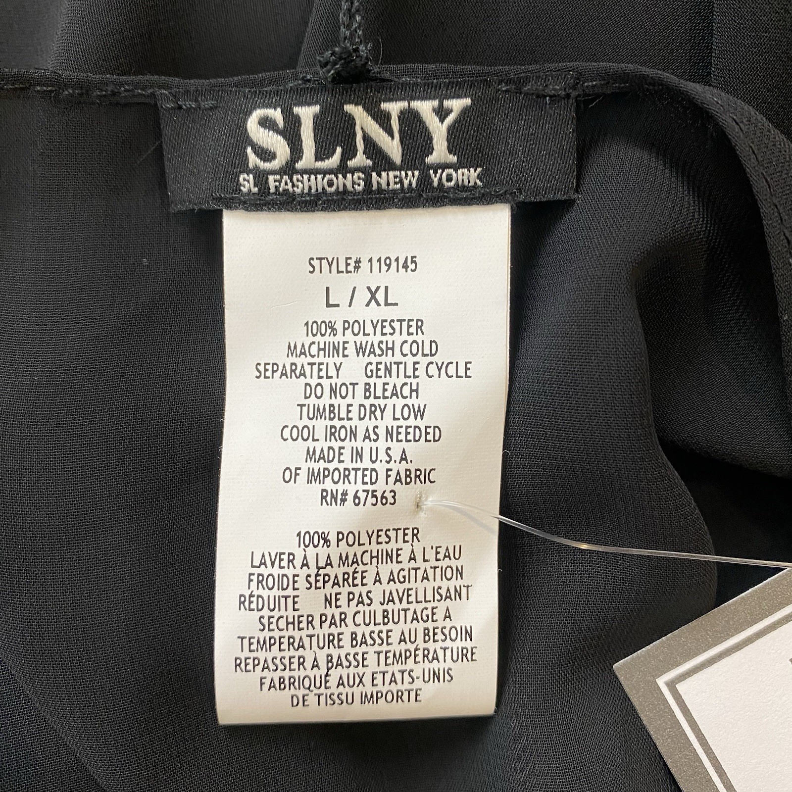 SLNY SL Fashions Womens Sheer Capelet Shawl L/XL Black Cropped Unlined Open USA