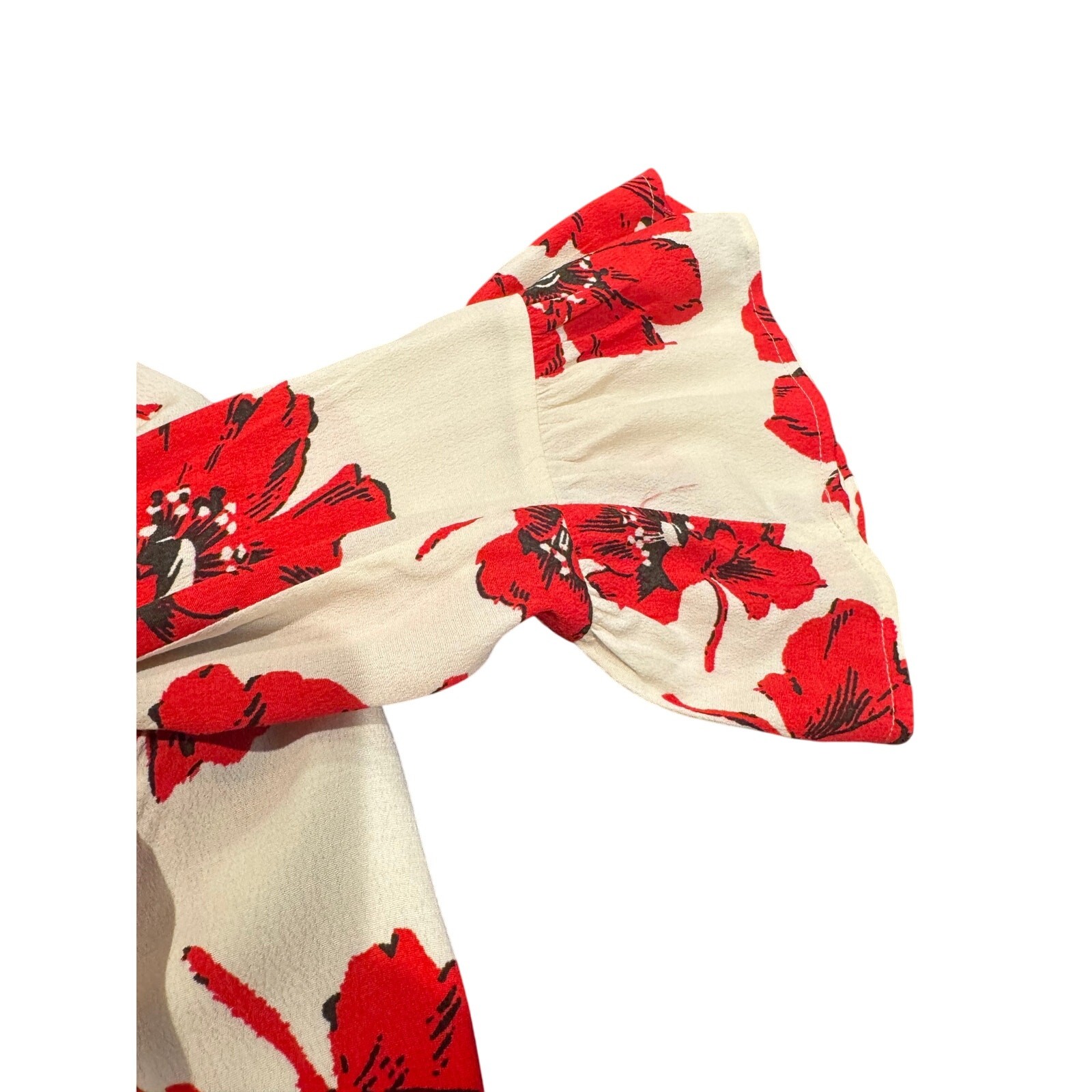 ba&sh Red Floral “Lady Top” Blouse Size XS (US 2)