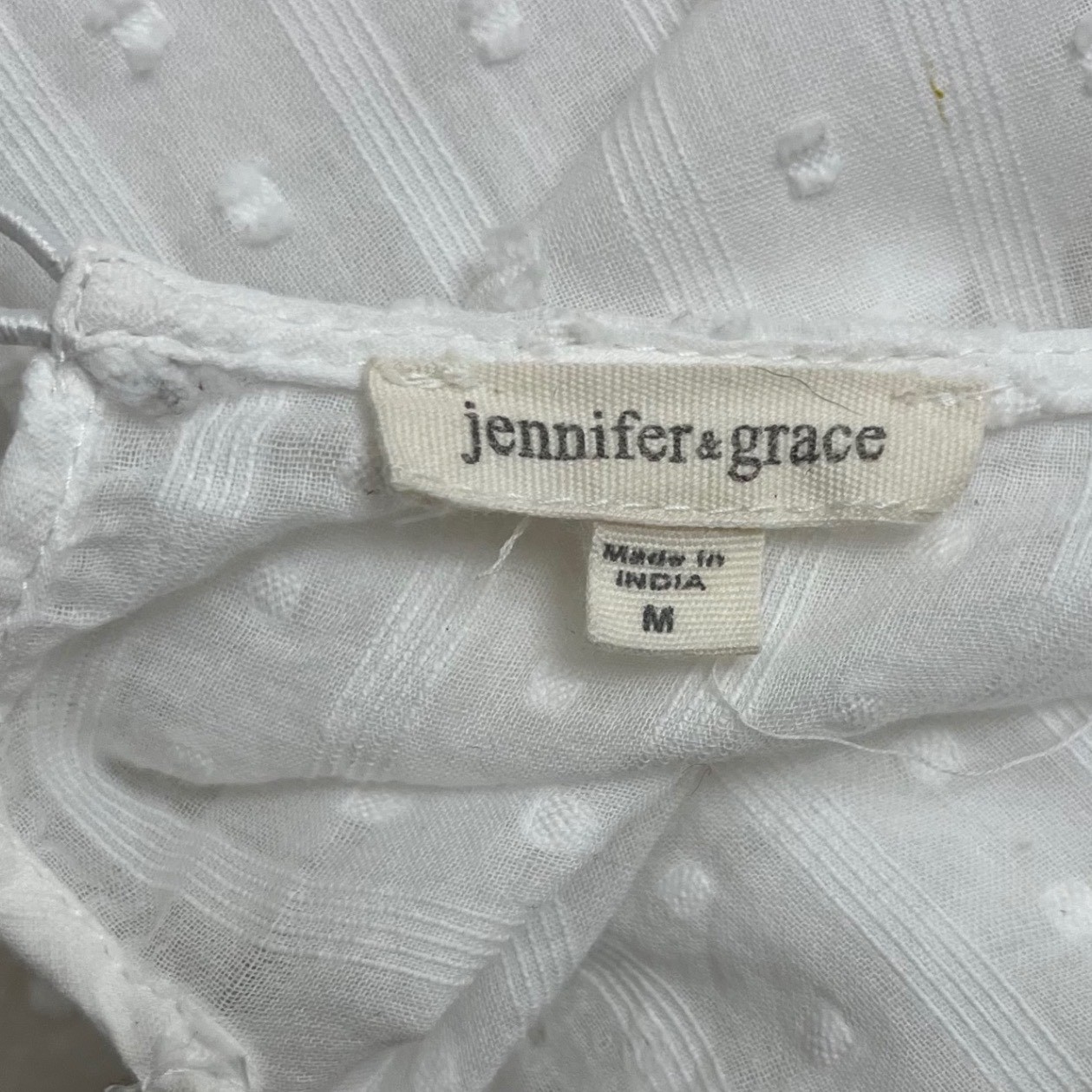 Jennifer & Grace Eyelet Ruffle Blouse M Boho Pirate Victorian Peasant Bride