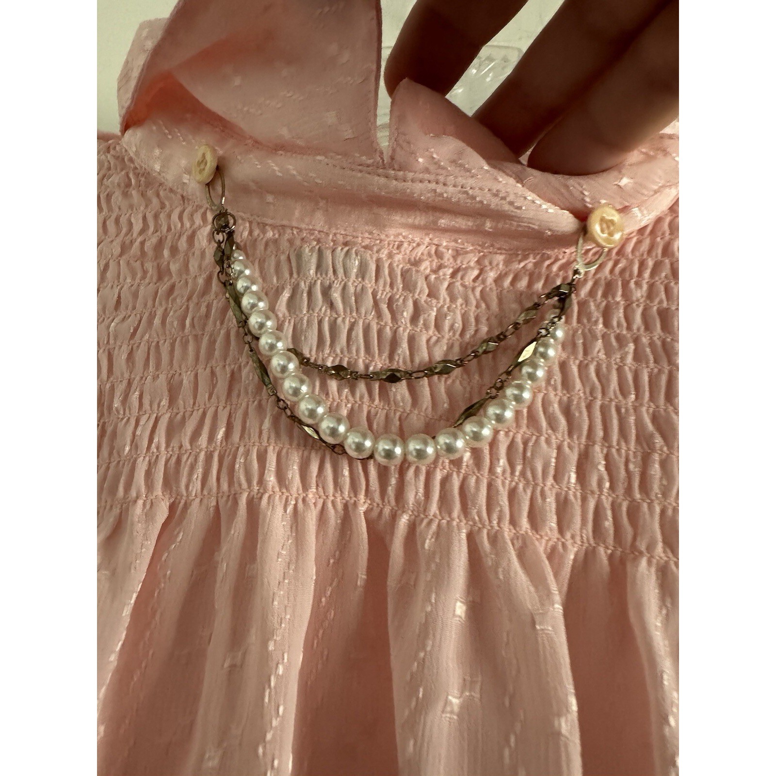 NILANI NWT Vintage Woman’s Pink Diamond Embroidered JewelryCollar Blouse-Size 10