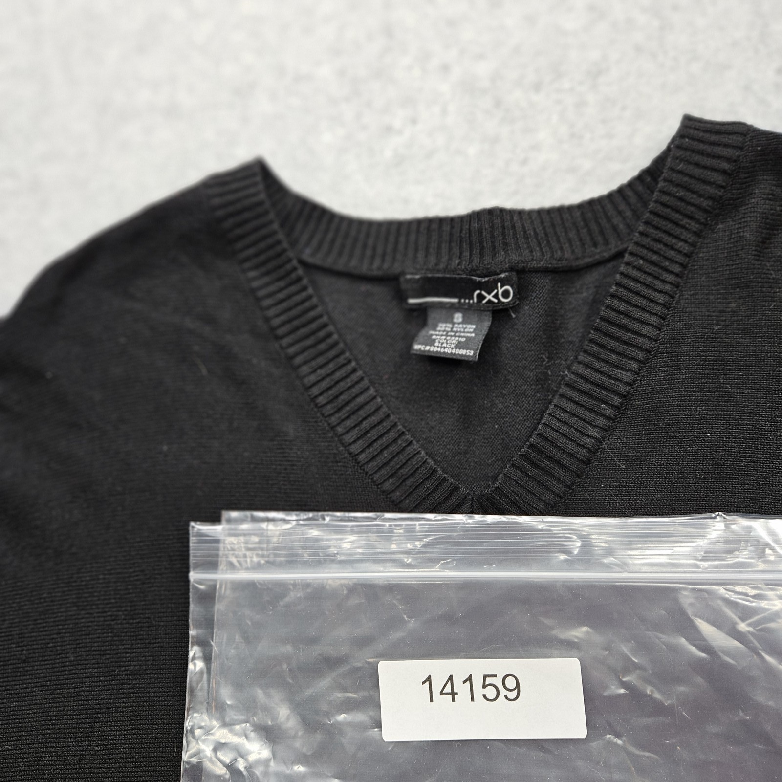 RXB Women’s Small Black V-neck long sleeves with Elbow Buttons
