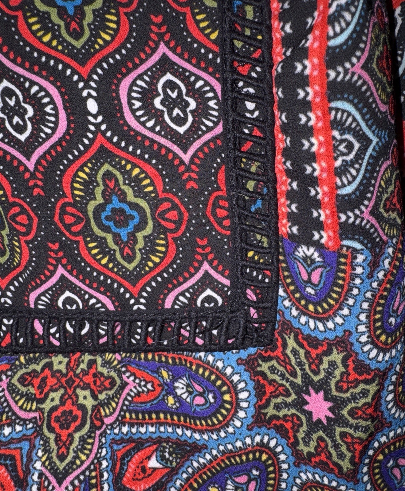 Figueroa & Flower Women’s L Multicolor Paisley V-Neck 3/4 Sleeve Tunic Blouse