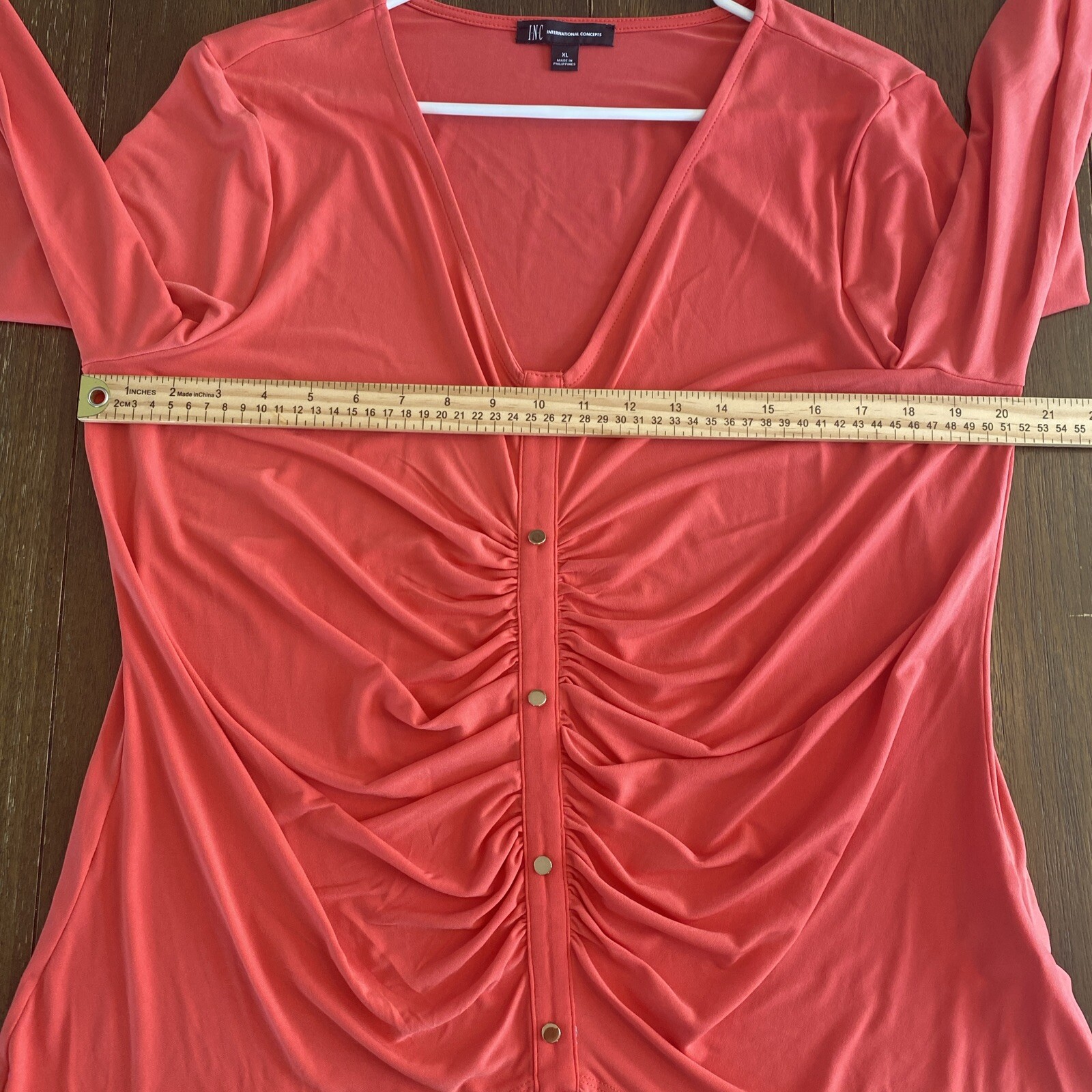Blusa Para Mujer Manga Larga Casual Ligera Con Botones XL INC International