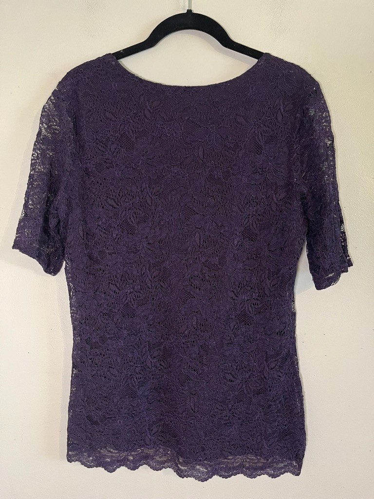 Coldwater Creek Floral Lace Top S Romantic Victorian Preppy Feminine Classic