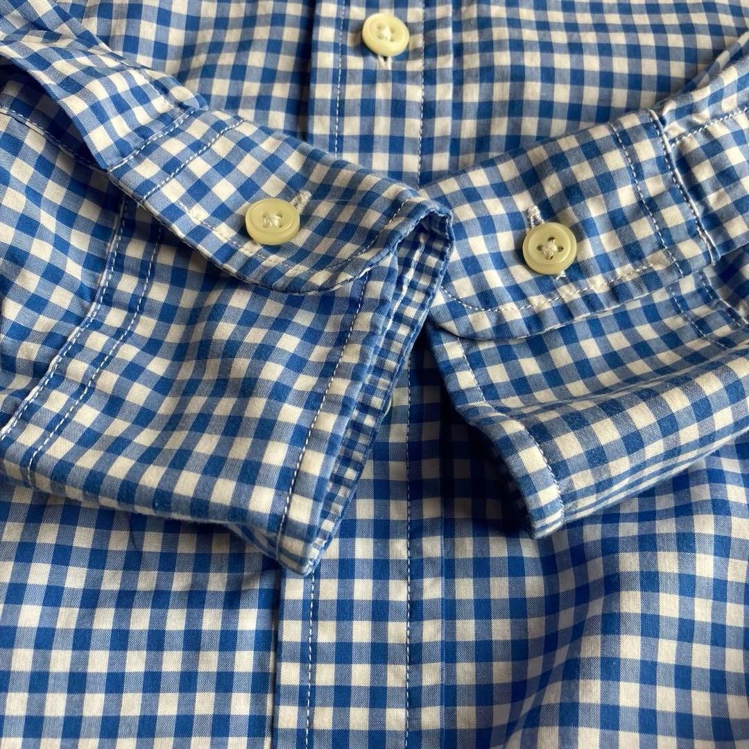 Ralph Lauren Women’s Long Sleeve Gingham Check Shirt S Blue Cotton Embroidered
