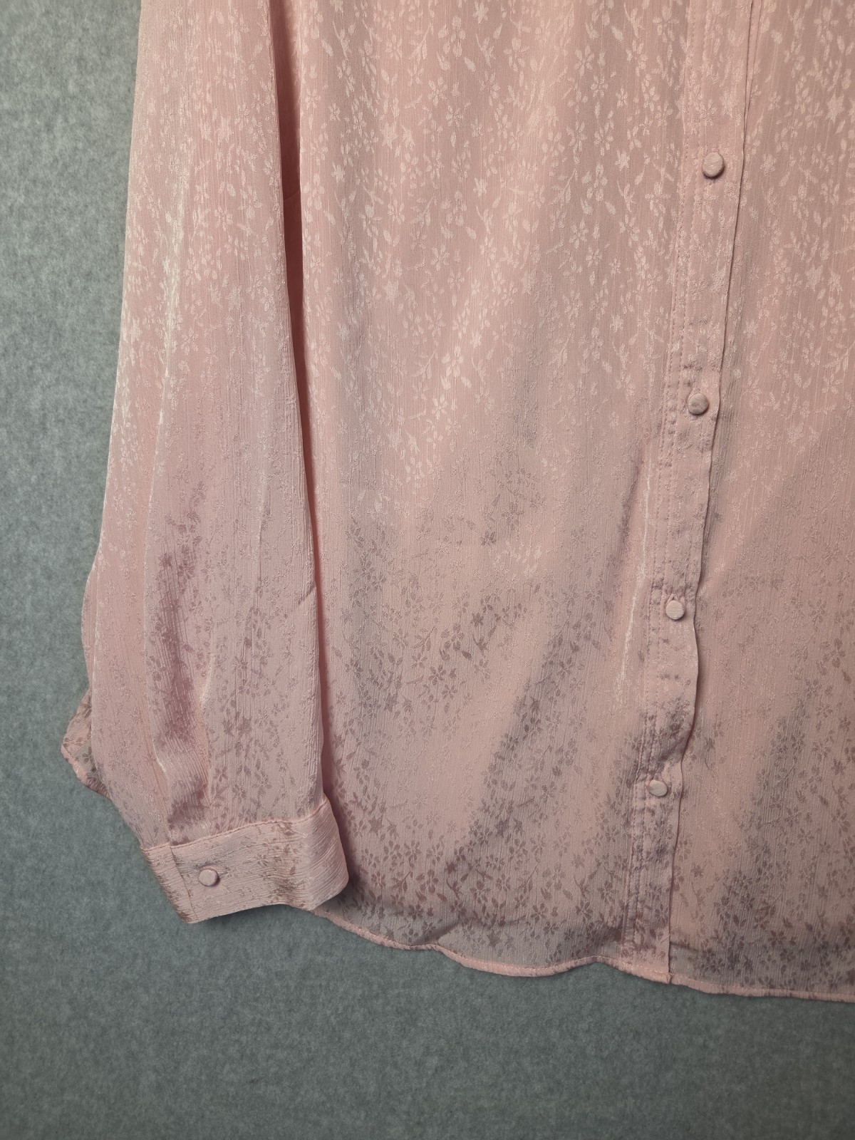 LC Lauren Conrad Pink Floral LS Lined Button Up Blouse Women’s Plus 2X