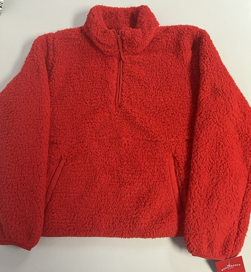 Women’s Size Medium 1/4 Zip Pullover Christmas Family Matching Wondershop Red