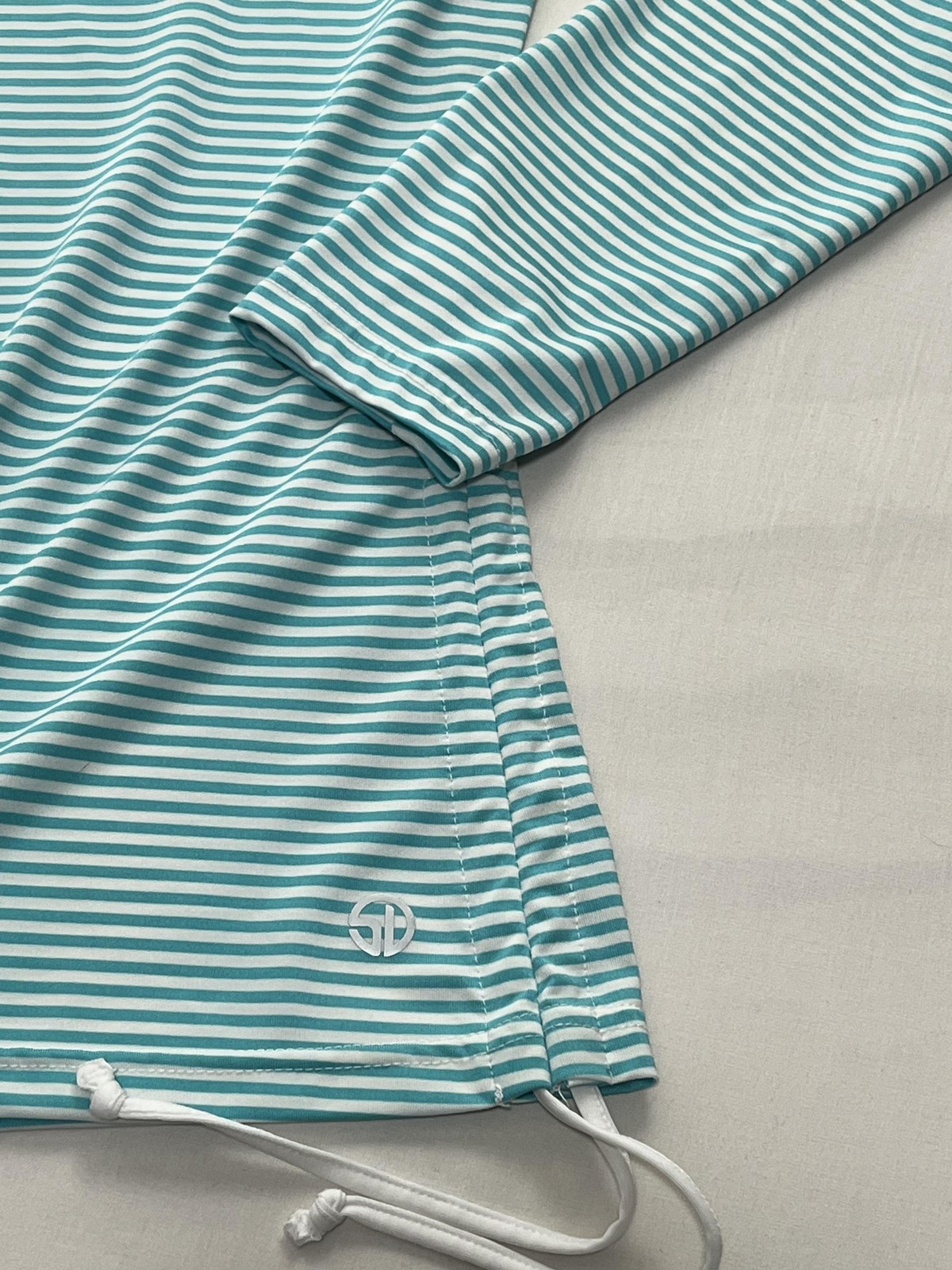 Straight Down Pullover Womens Large 1/4 Zip Striped Performance Crystal Downs
