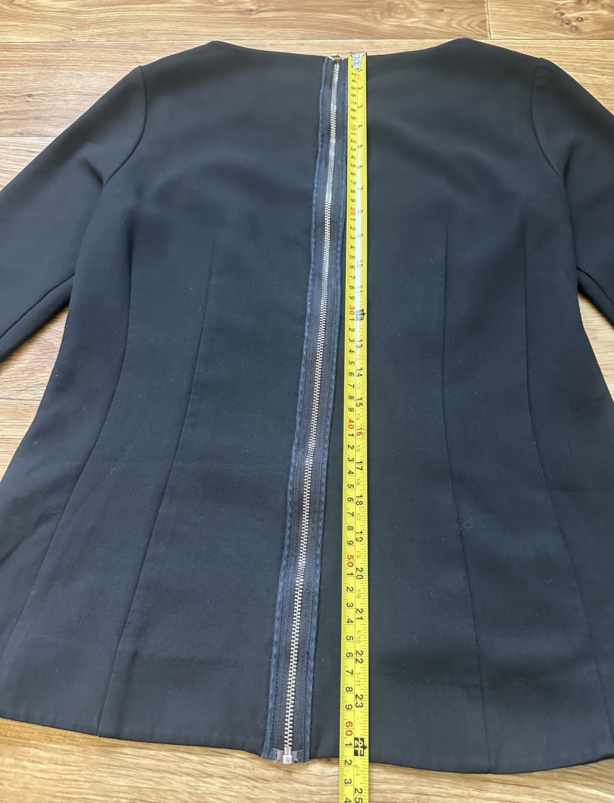 COS Black Long Sleeve Top Blouse Full Back Zip Minimalist Designer Sz 8 / S