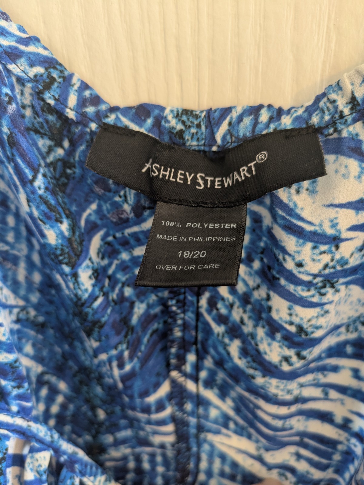 Ashley Stewart Women Blue Sleeveless Asymmetric Cage Front Tank Plus 18 20