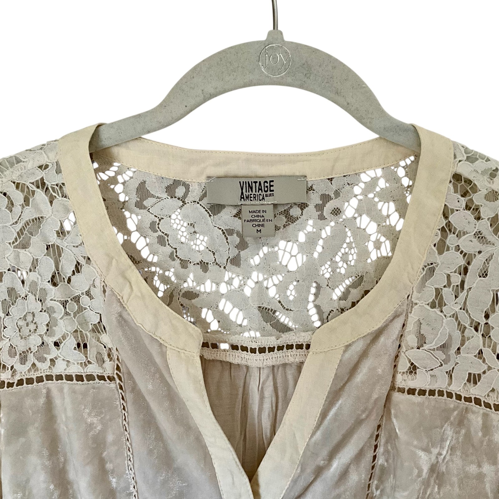 Vintage America Blues Lace and Velvet Blouse: Y2K, Modern