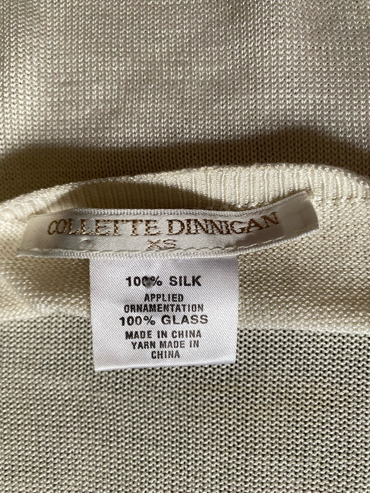 Vintage 90s Colette Dinnigan Silk Halter Sweater Top S Beaded Trim NWOT Luxe