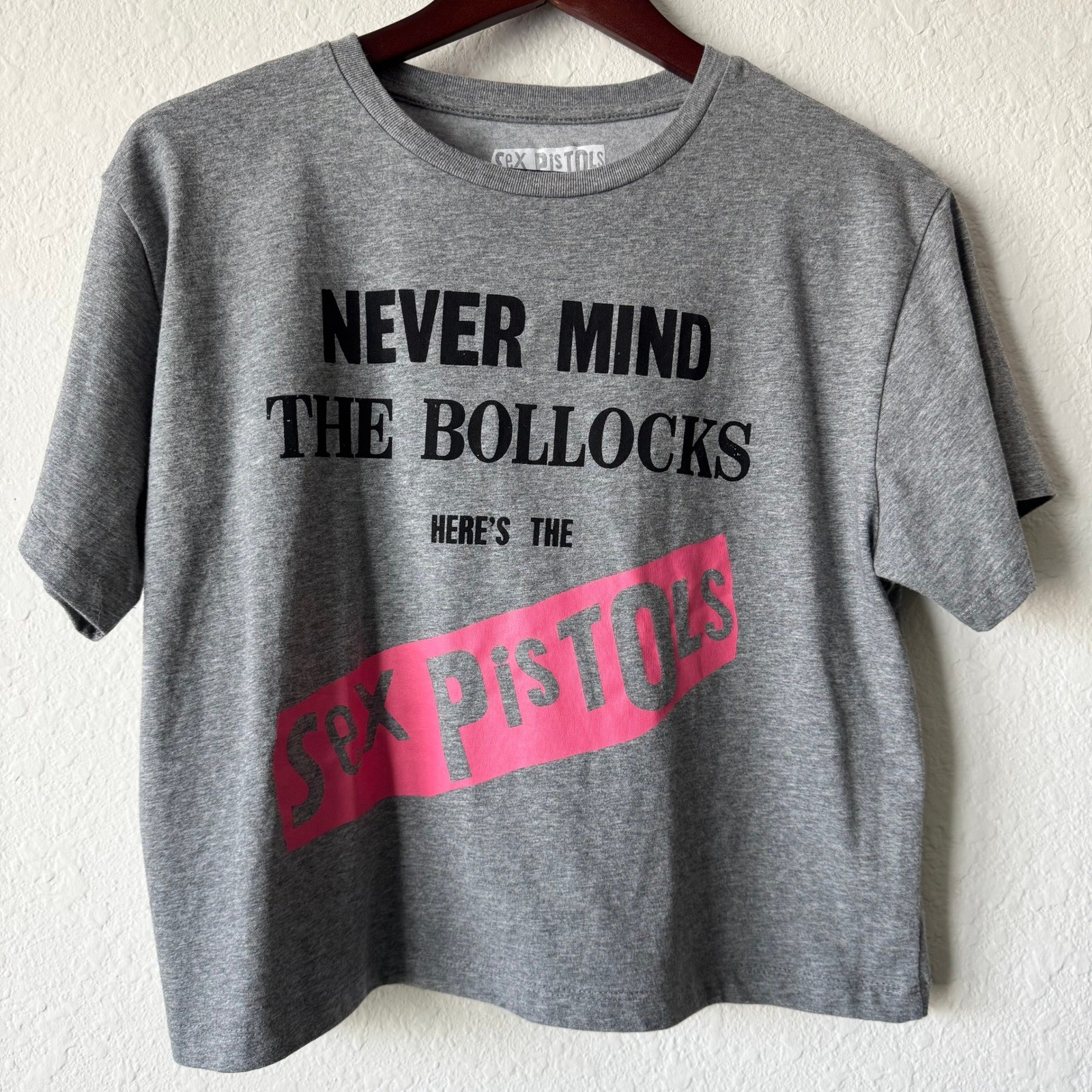 Sex Pistols Never Mind The Bollocks Graphic T-Shirt XL Grey Pink Punk Rock Tee
