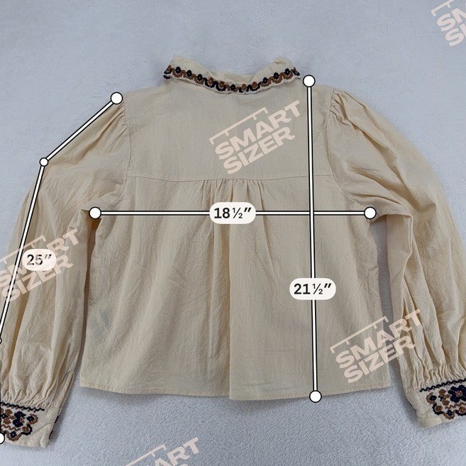 Cider Embroidered Collar Blouse Large Cottagecore
