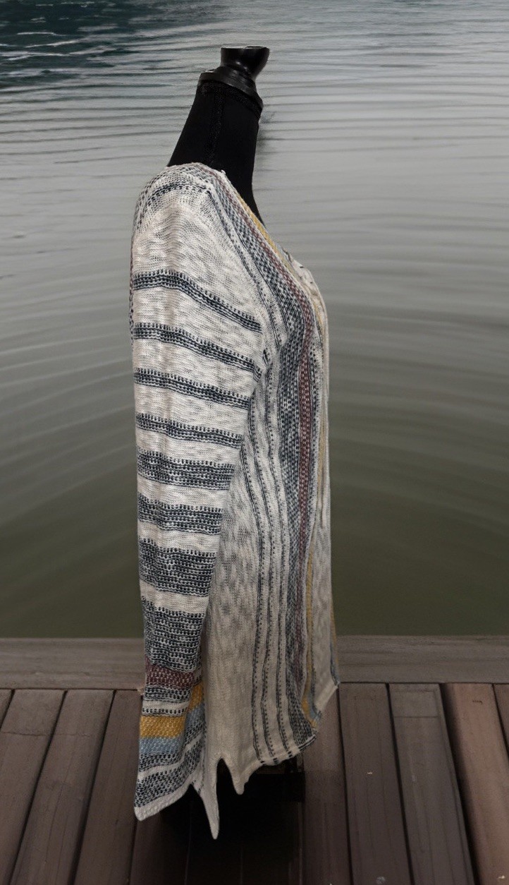 Ideal Boho Hippie Retro Long Sleeve Lightweight Knit Shirt Size XL Bust 22”