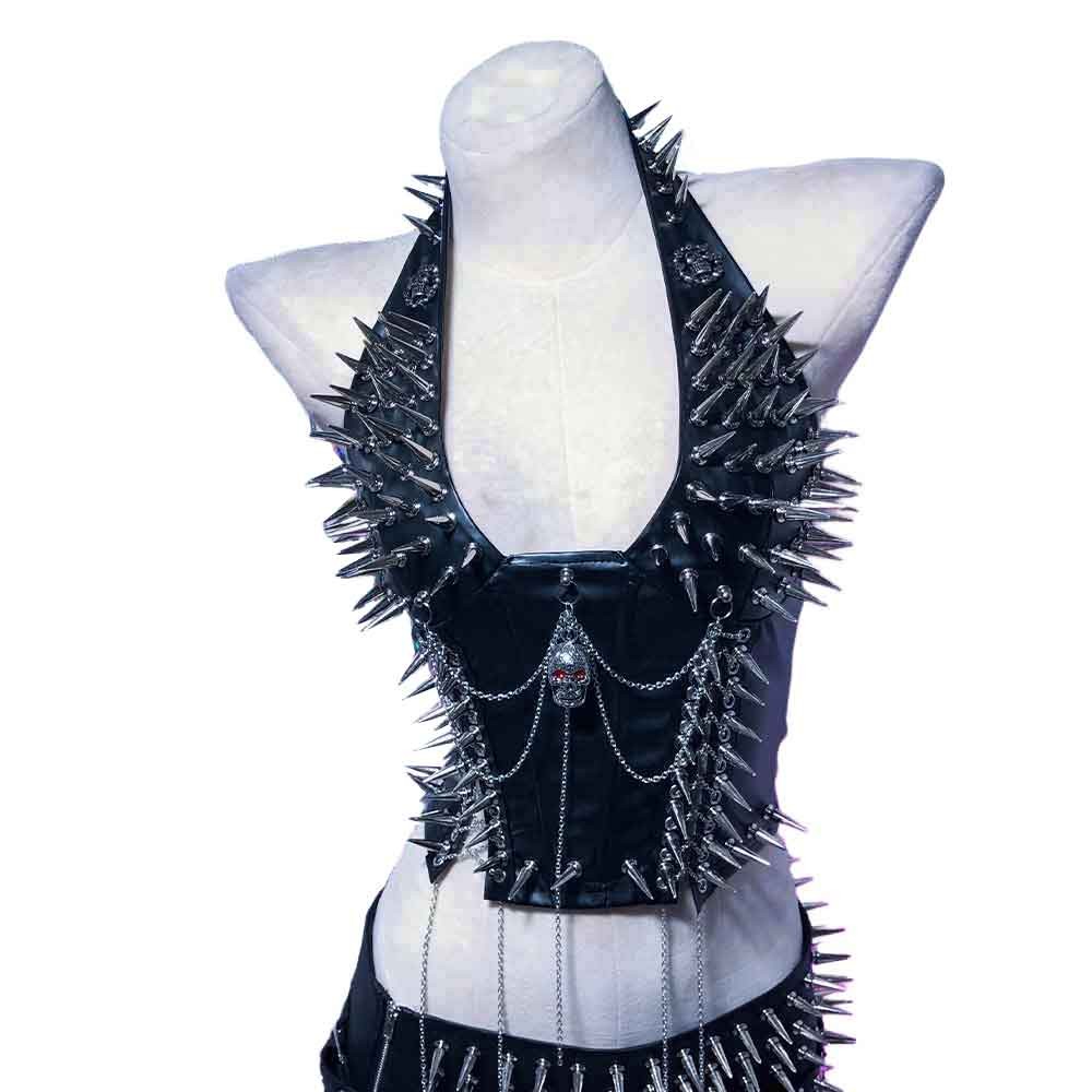 Goth Tops Spiked Gothic Tank Y2K Emo Clothing Punk Rock Clothes Vkei Grunge Q2