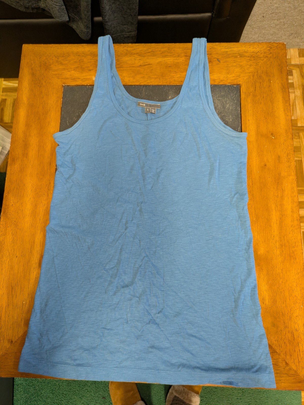 Vince Women’s Blue Tank Top Large – Made In Peru – EC!