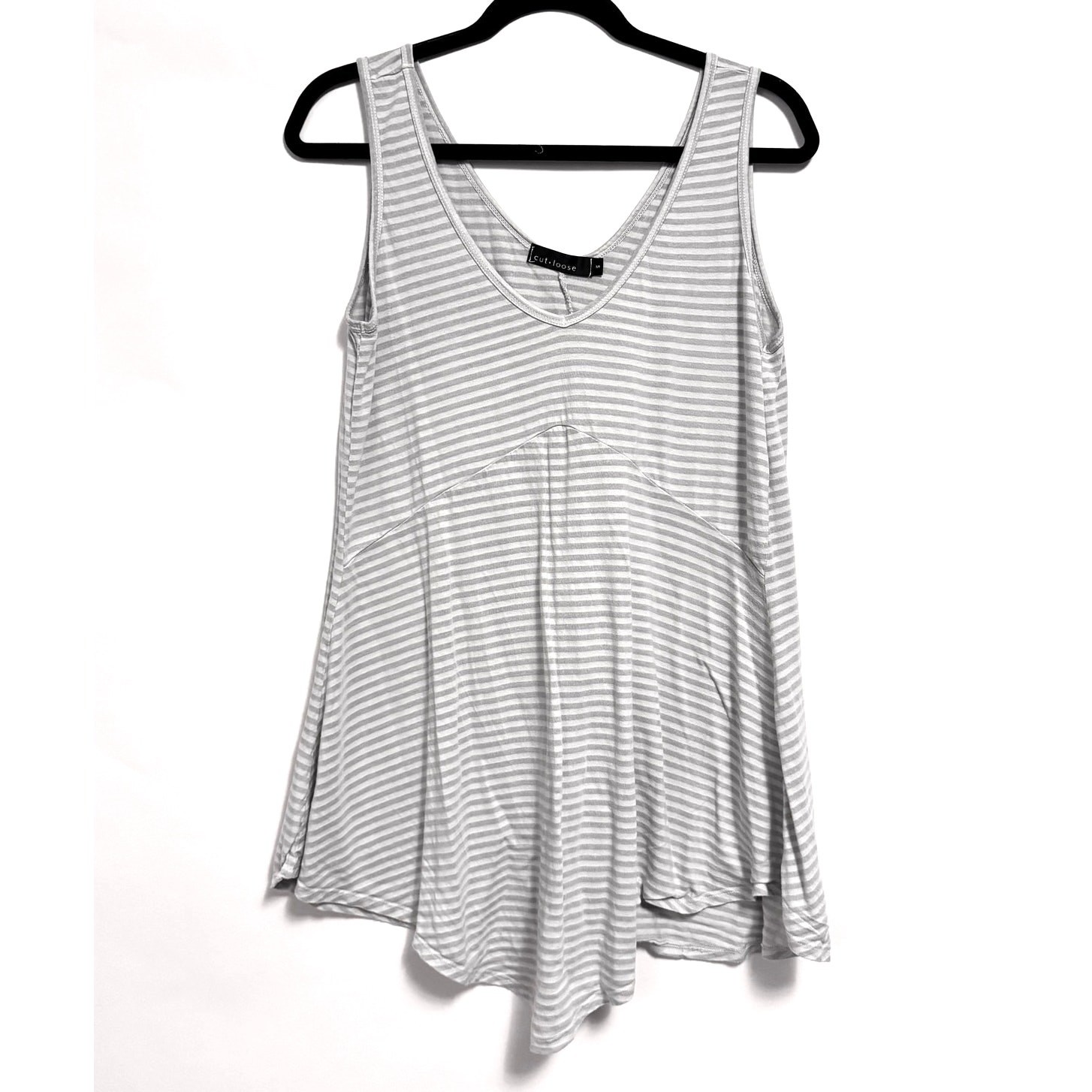 cut loose striped swing tank tunic tencel cotton small medium lagenlook