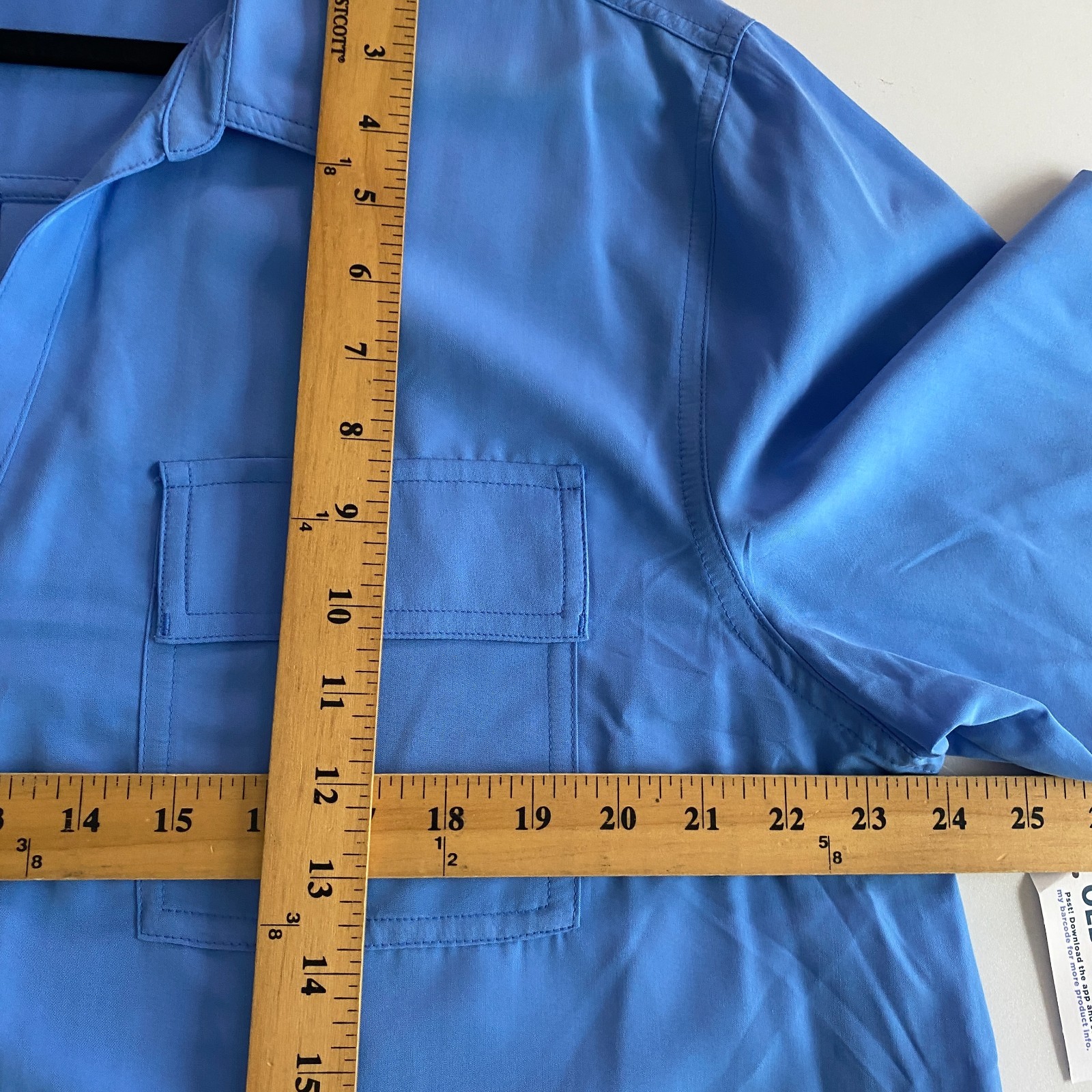 Old Navy Button Down Shirt Size XL Blue Utility Roll Tab Sleeves Safari Soft
