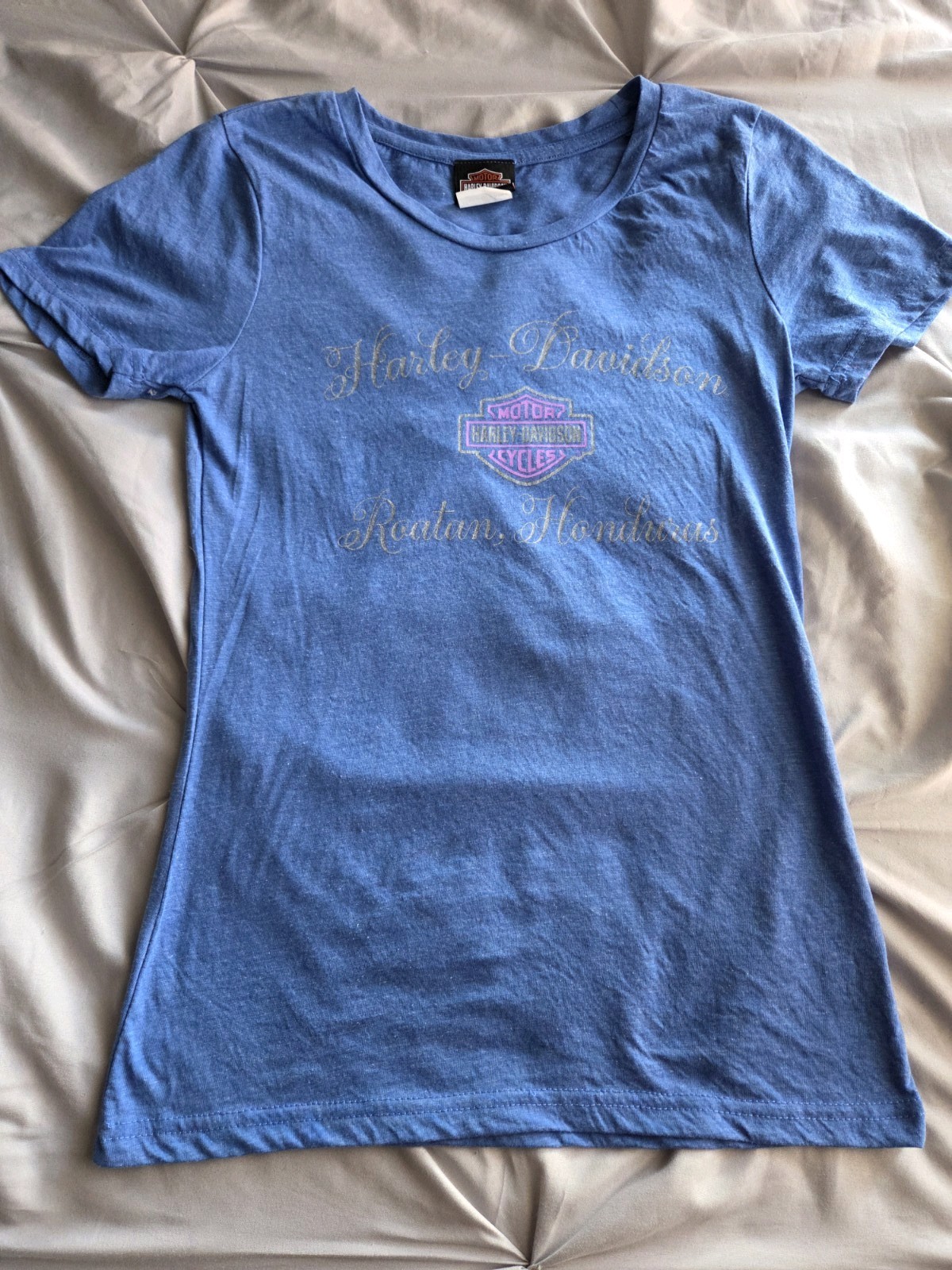 Harley-Davidson Roatan Honduras Blue Angel Wings Graphic Tee Size S