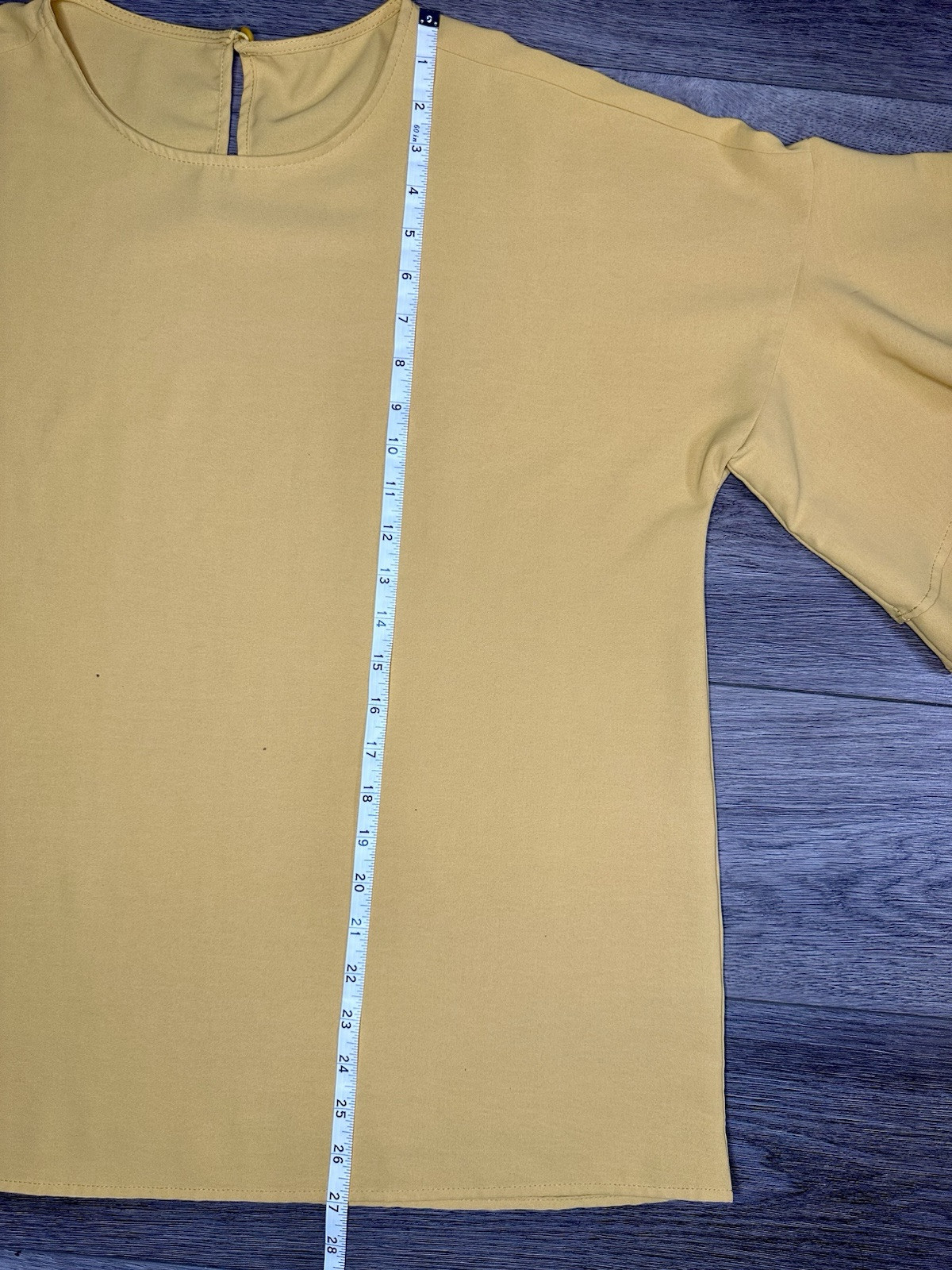 Luvamia Yellow Crewneck Blouse Bell Sleeve Ruffles Womens Shirt Size XL