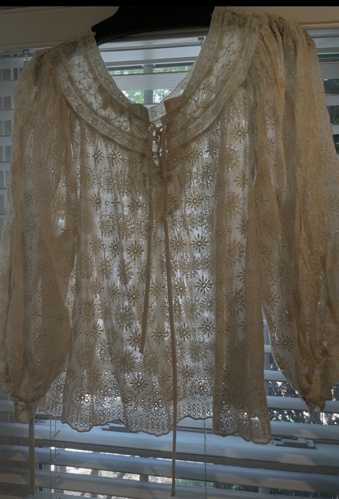 LoveShackFancy Women’s Eyelet Lace Boho Style Top Size M