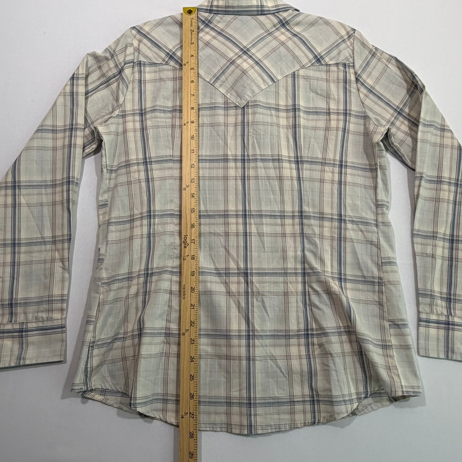 Wrangler Retro Shirt Womens M Gray Plaid Pearl Snap NWT Cowgirl Western Rodeo