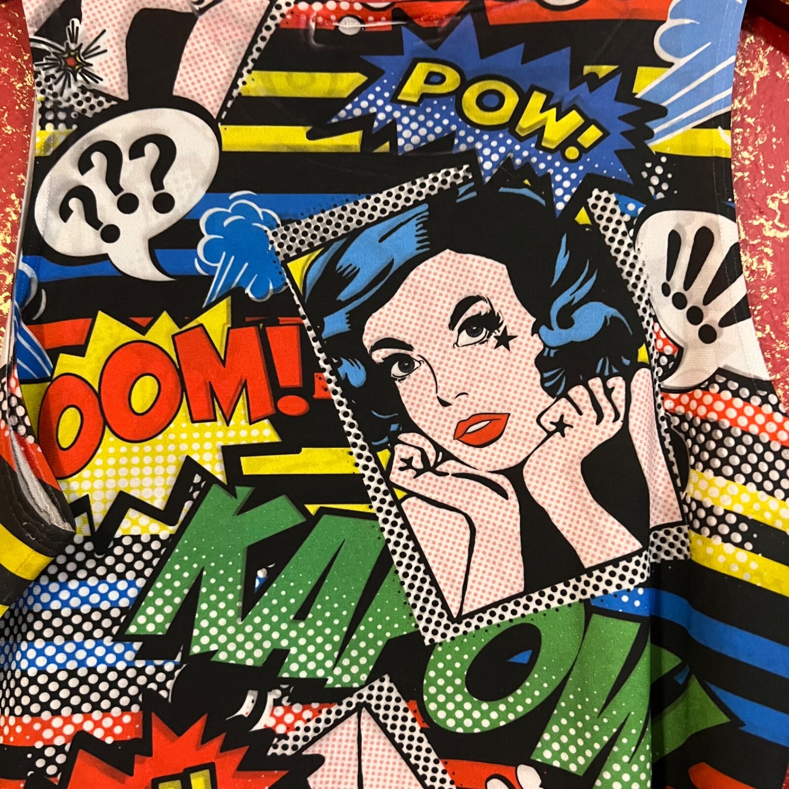 BLUSH Vintage Comic Strip Kapow Pow Boom Crop Top Tank XL 
