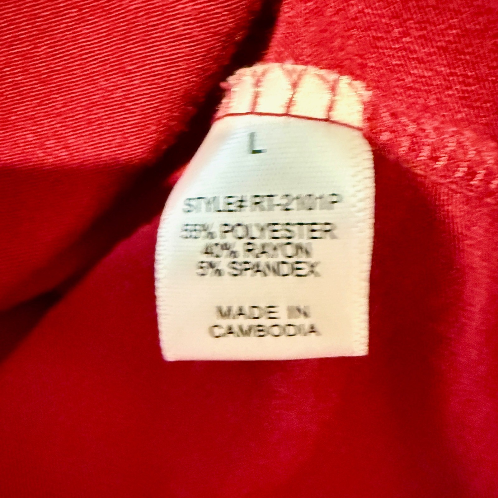 Zenana Premium Tunic T-Shirt Large Red Short Sleeve Crew Neck Dolphin Hem L